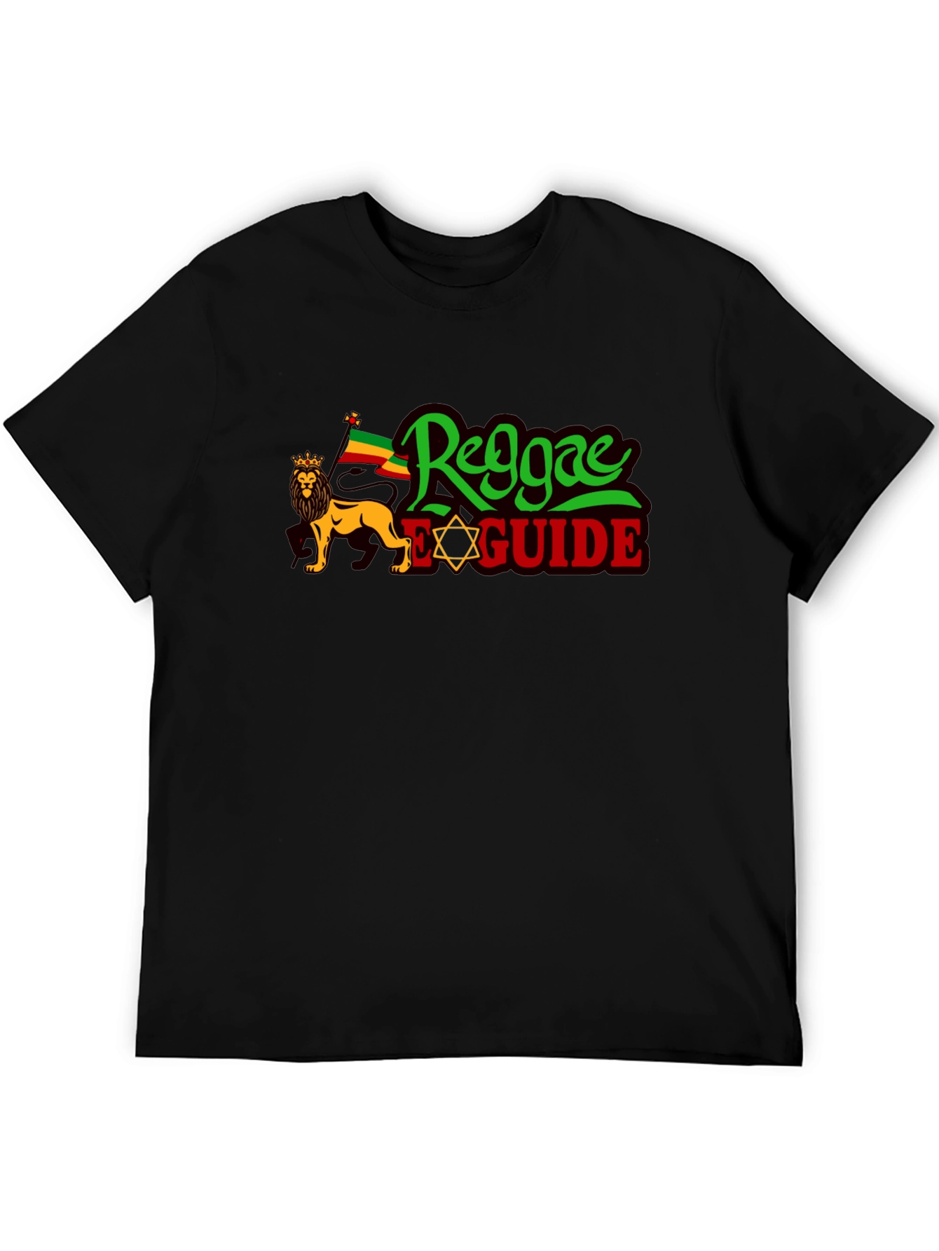 Reggae Guide Graphic T-Shirt - Rasta Lion Design