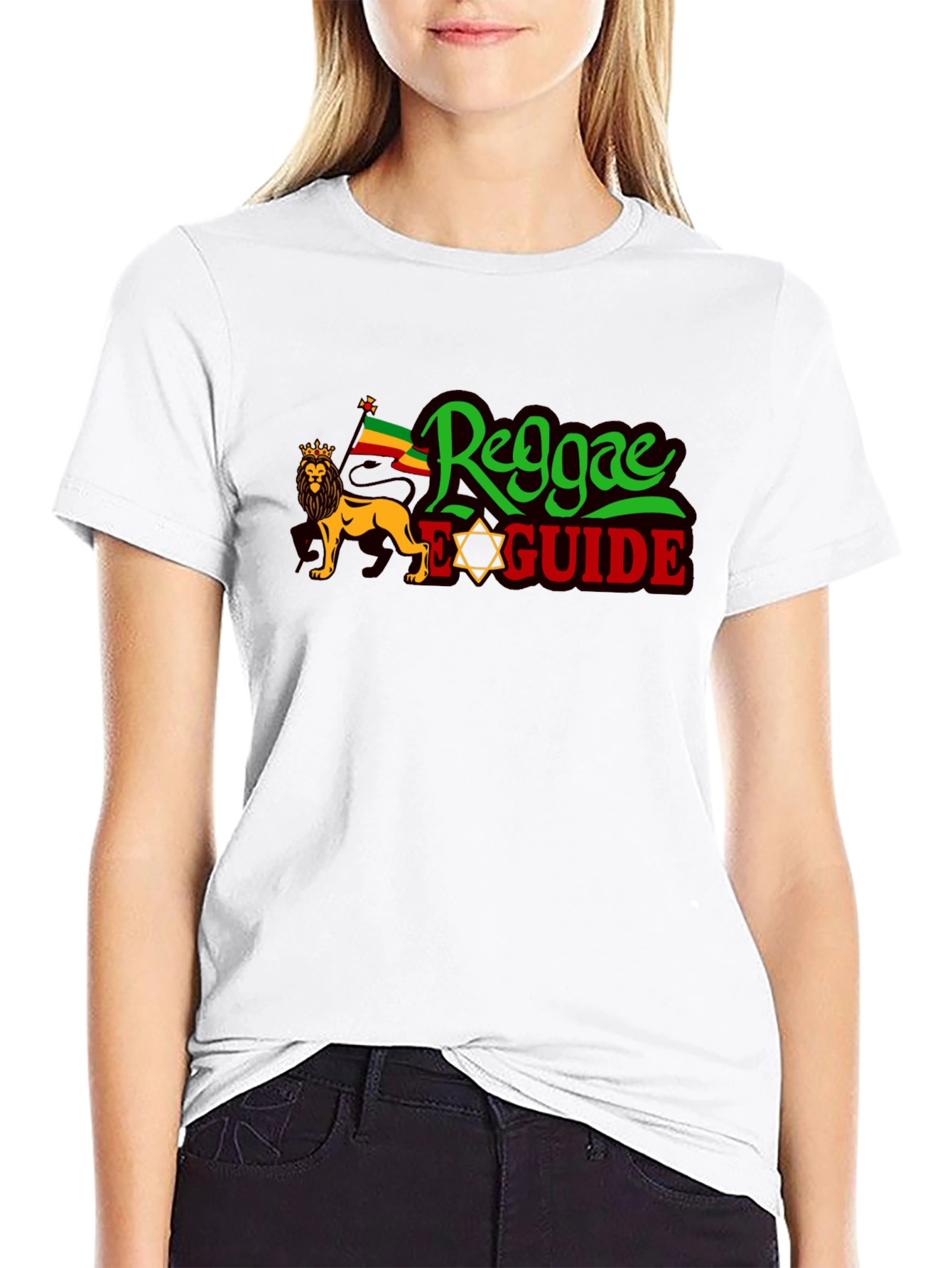 Reggae Guide Graphic T-Shirt - Rasta Lion Design