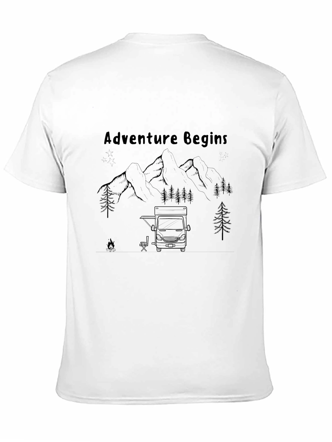 Adventure Begins Graphic Tee - Camping Theme