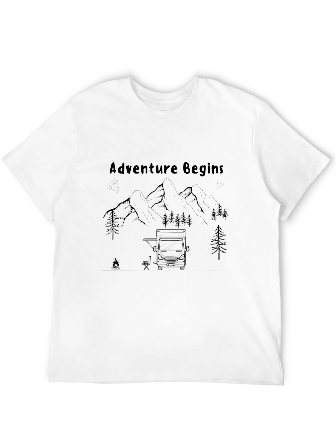Adventure Begins Graphic Tee - Camping Theme