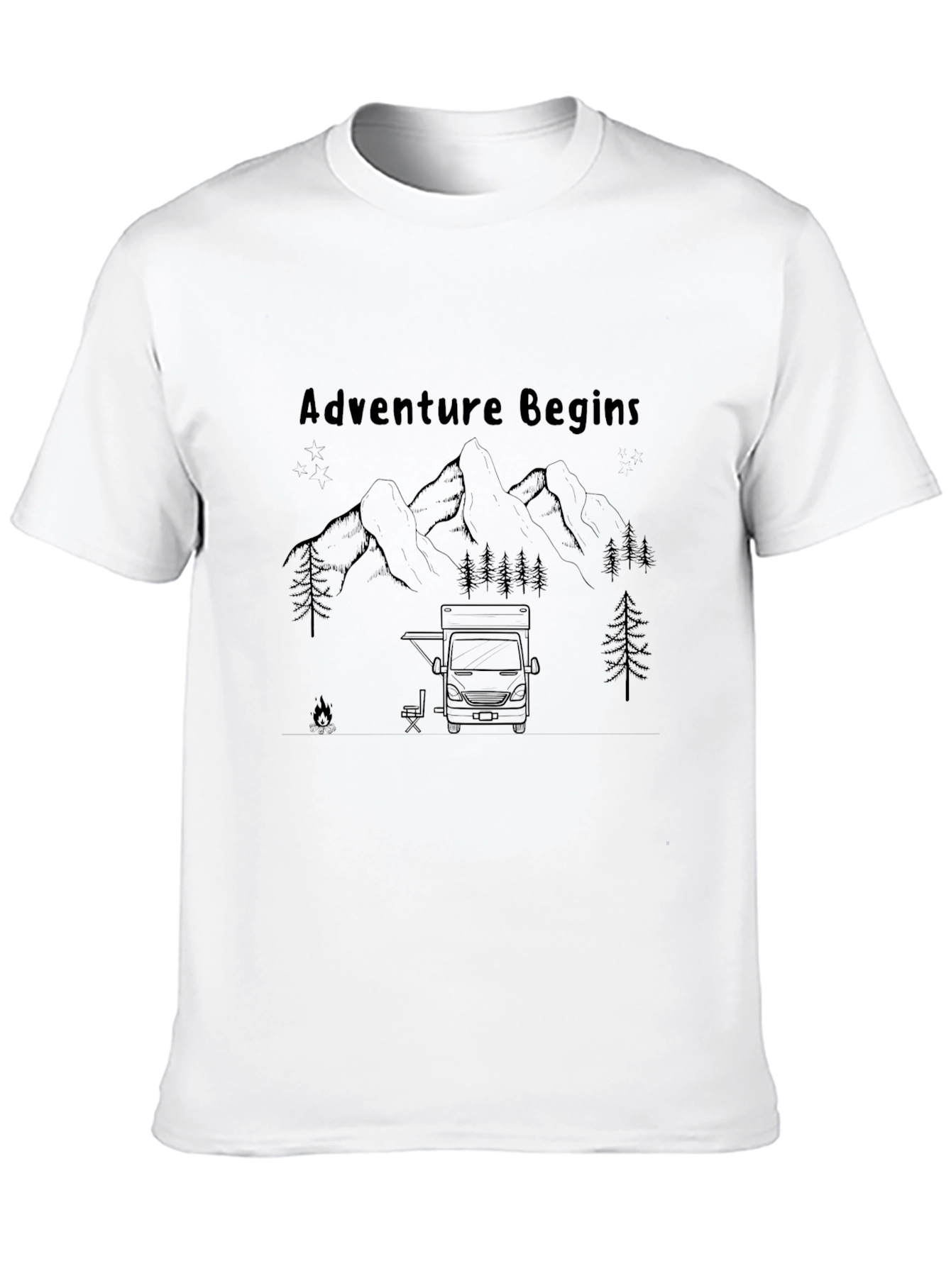 Adventure Begins Graphic Tee - Camping Theme