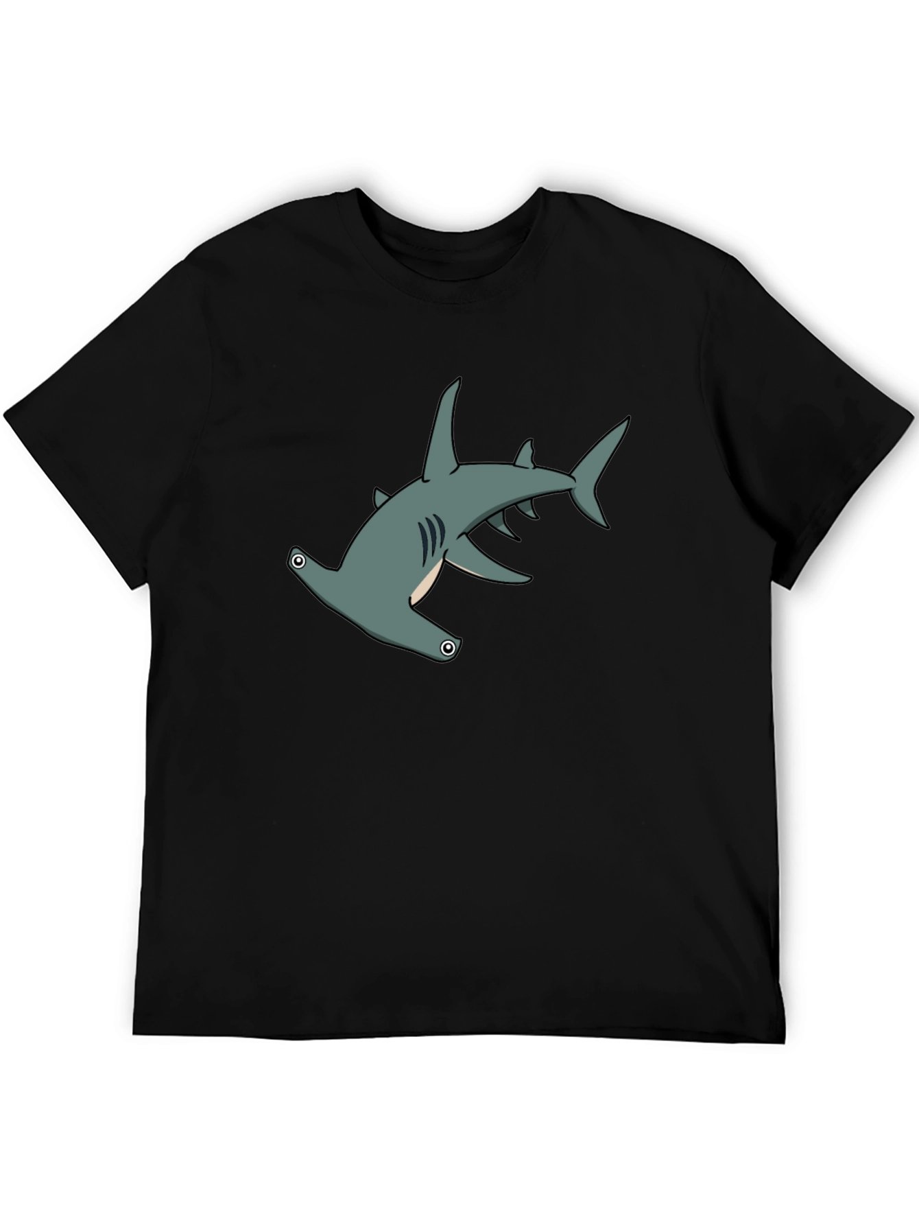Hammerhead Shark Graphic Tee - Black Cotton