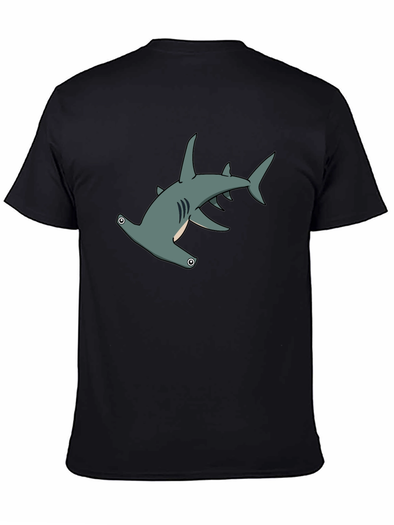 Hammerhead Shark Graphic Tee - Black Cotton