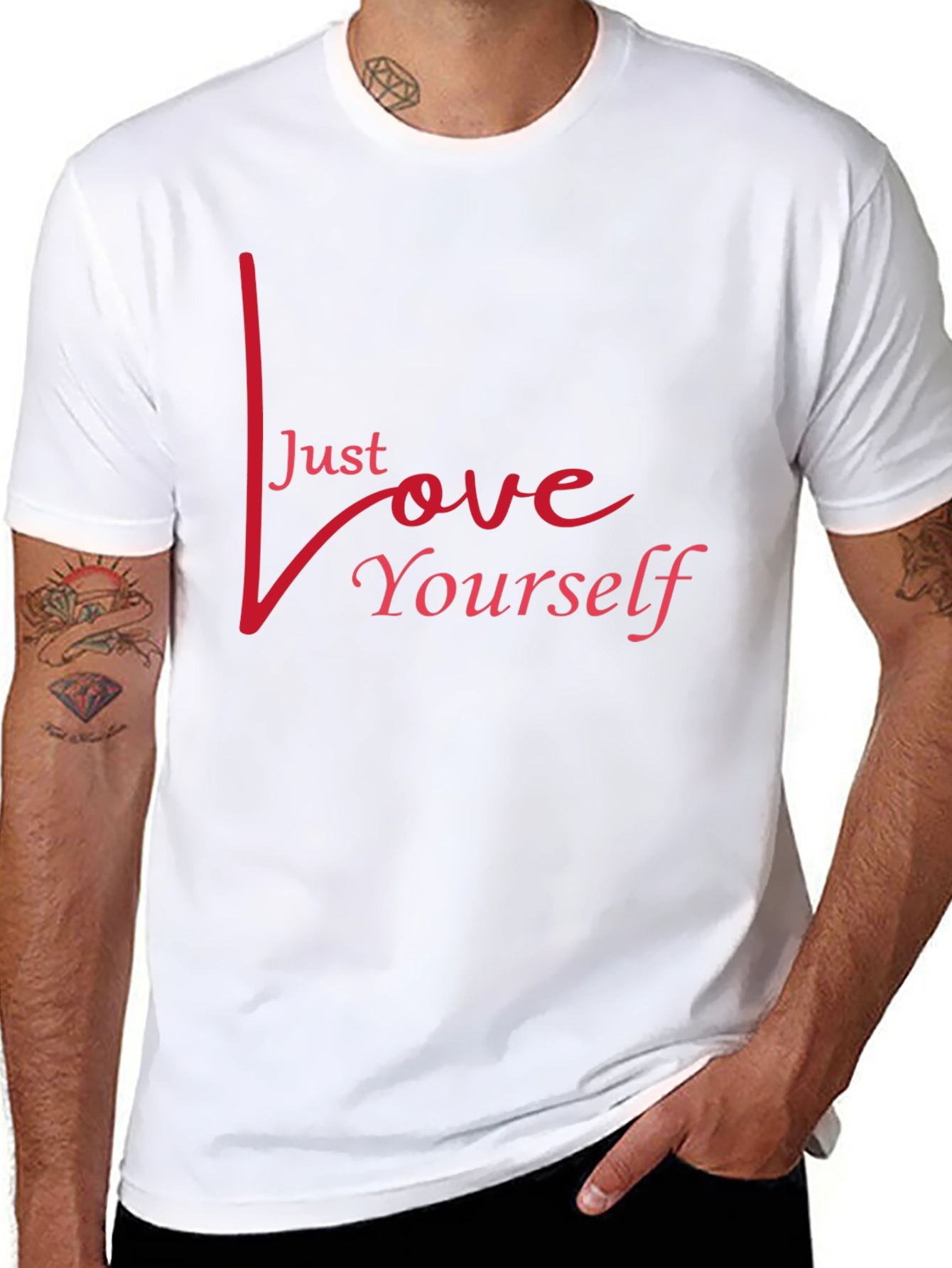 Just Love Yourself Graphic Tee - Stylish Black Shirt