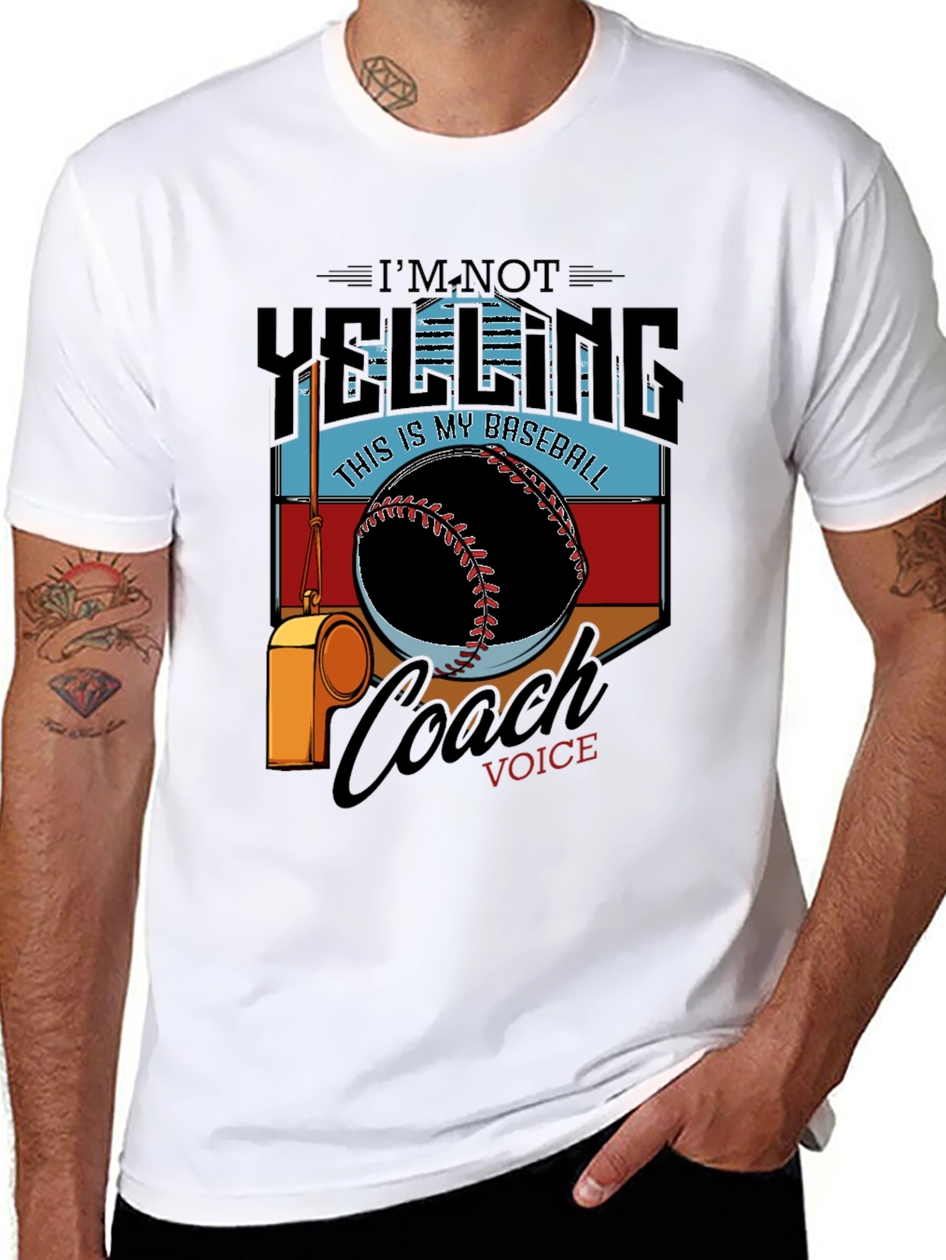 Baseball Coach T-Shirt - Im Not Yelling Graphic Tee