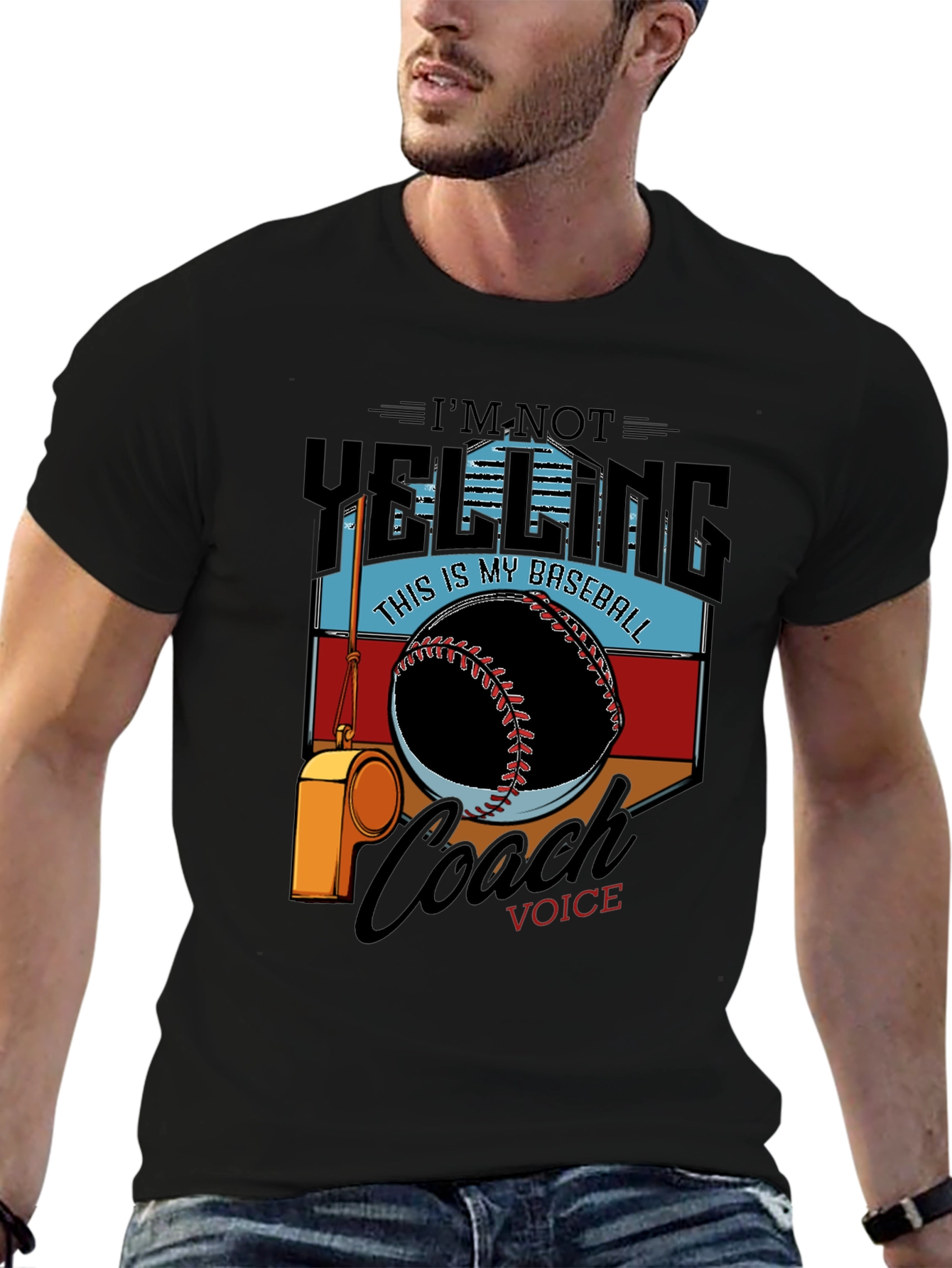Baseball Coach T-Shirt - Im Not Yelling Graphic Tee