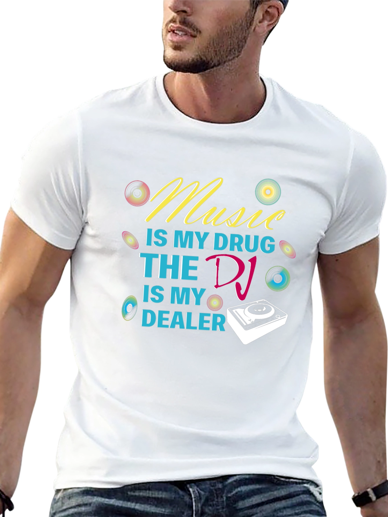 Music is My Drug DJ Dealer Graphic T-Shirt