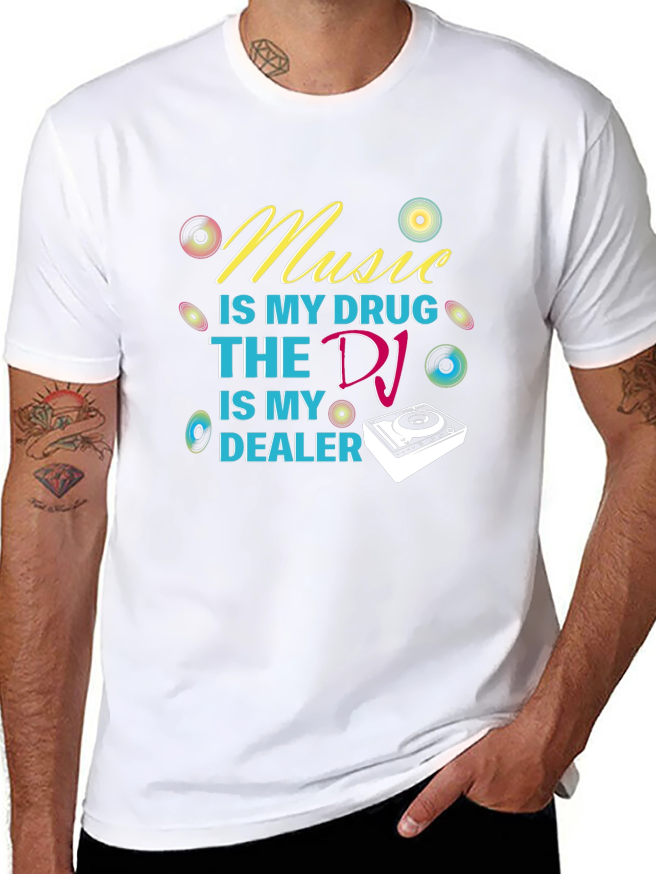 Music is My Drug DJ Dealer Graphic T-Shirt