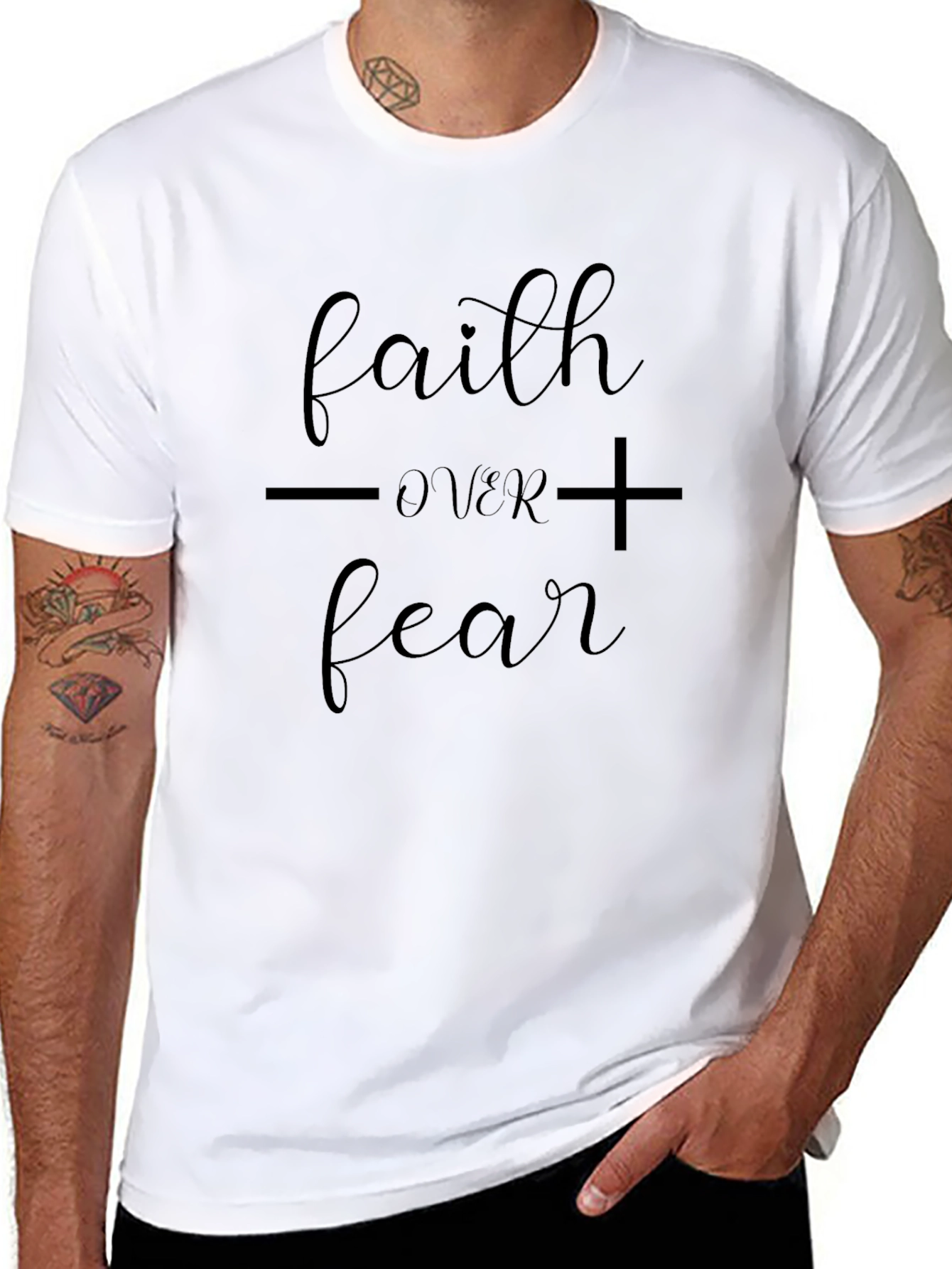 Faith Over Fear Black Graphic Tee