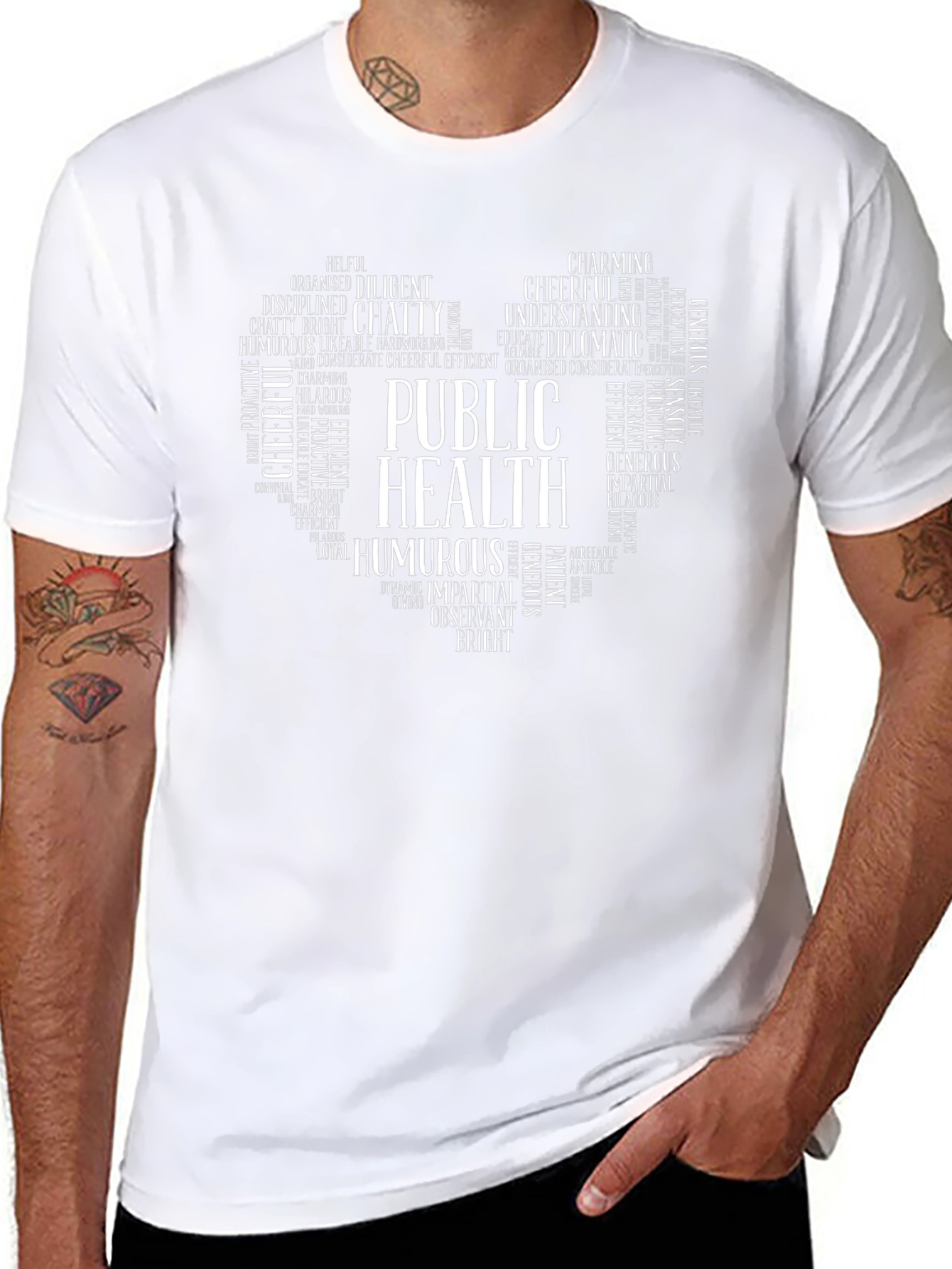 Public Health Word Art Heart T-Shirt