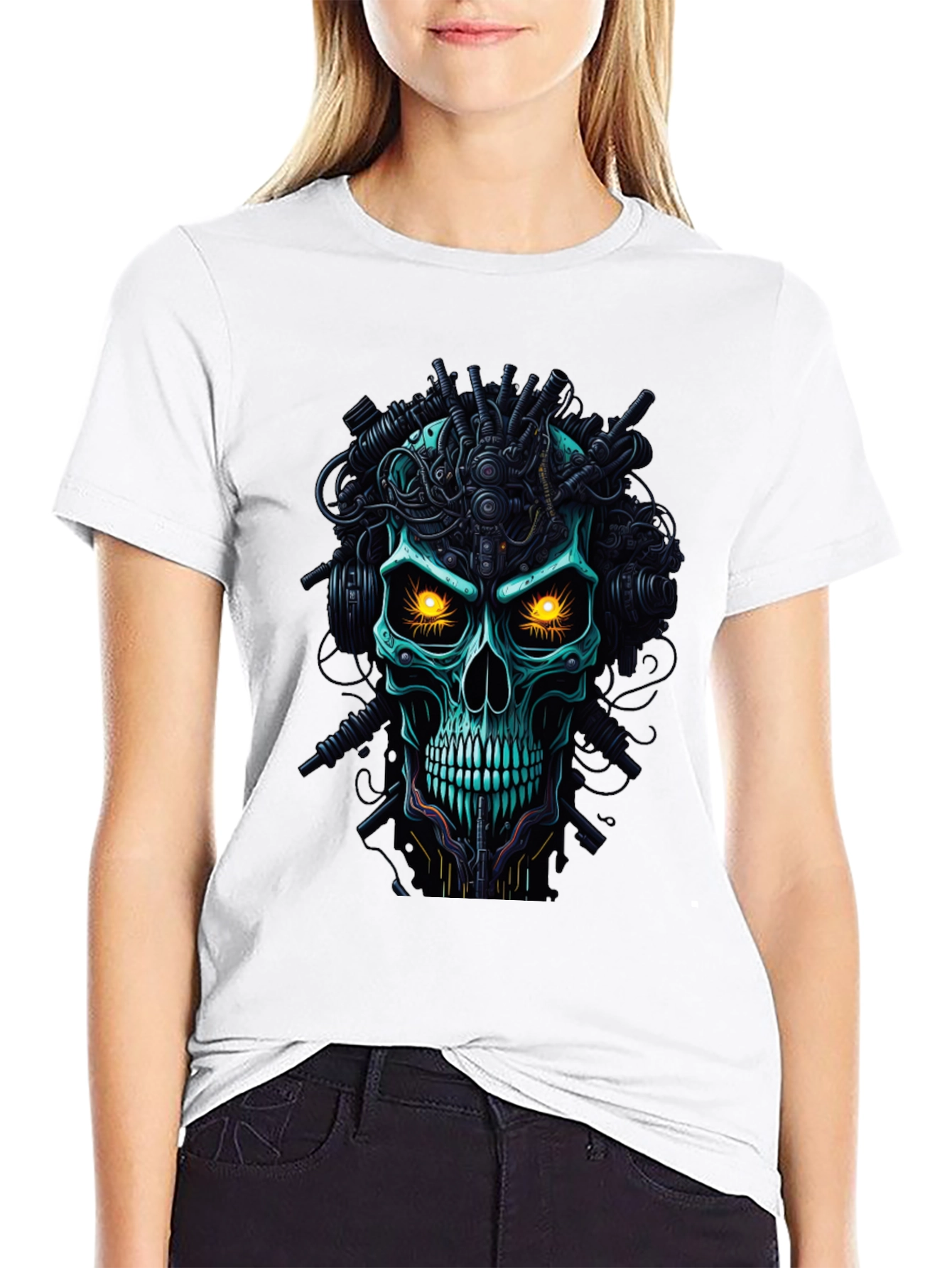 Cyberpunk Skull T-Shirt - Mens Graphic Tee