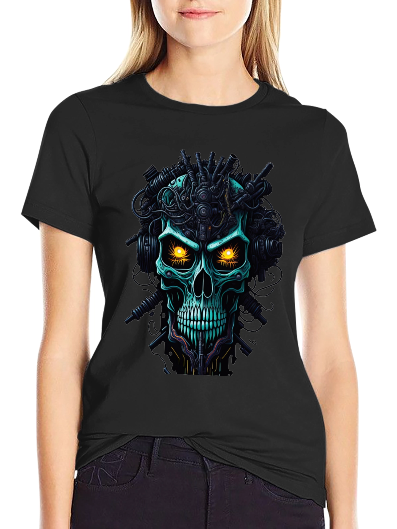 Cyberpunk Skull T-Shirt - Mens Graphic Tee