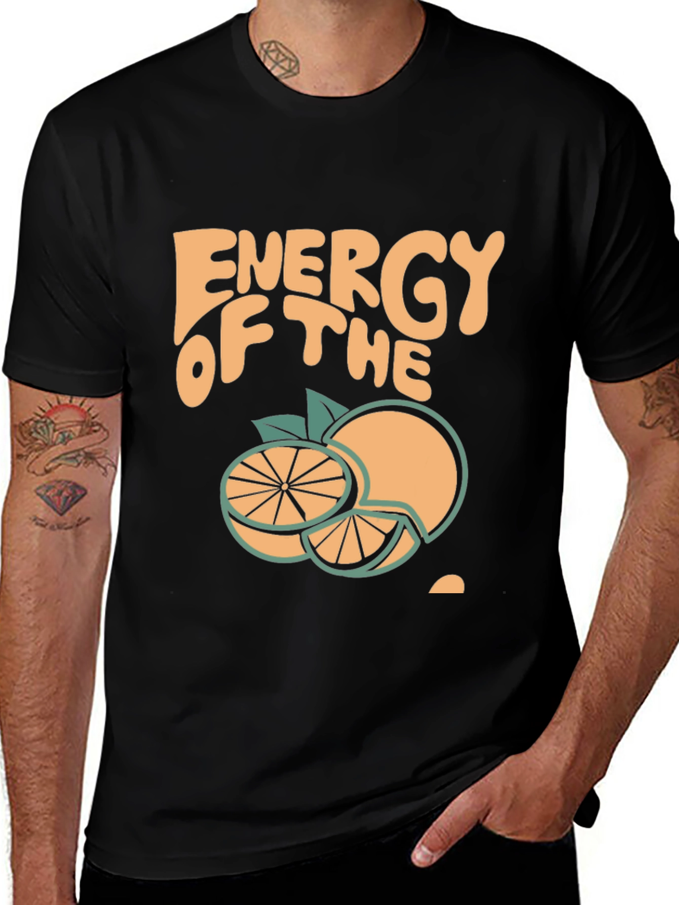 Energy of the Orange Graphic Tee - Black