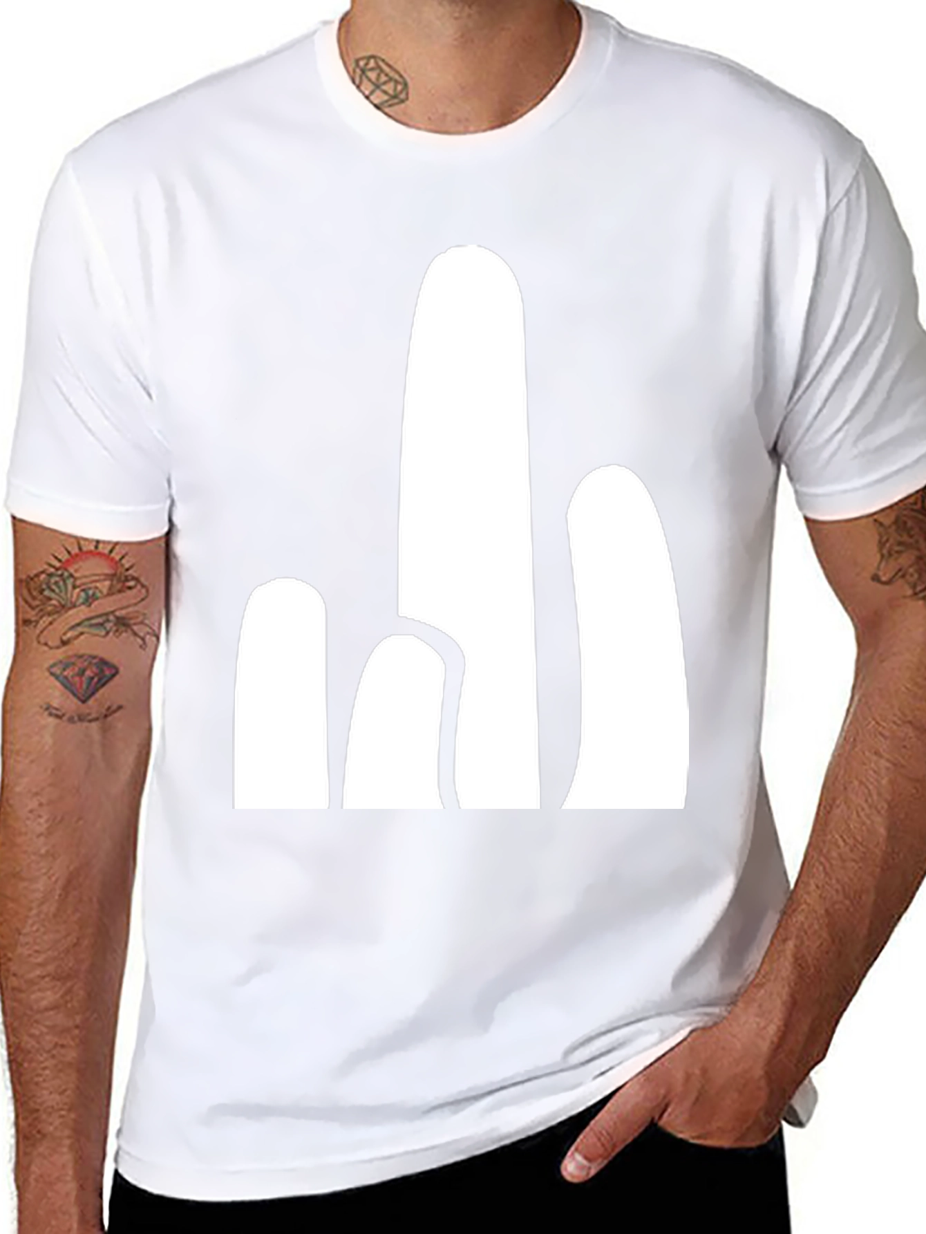 Abstract Cactus Graphic Tee - Modern Desert Style