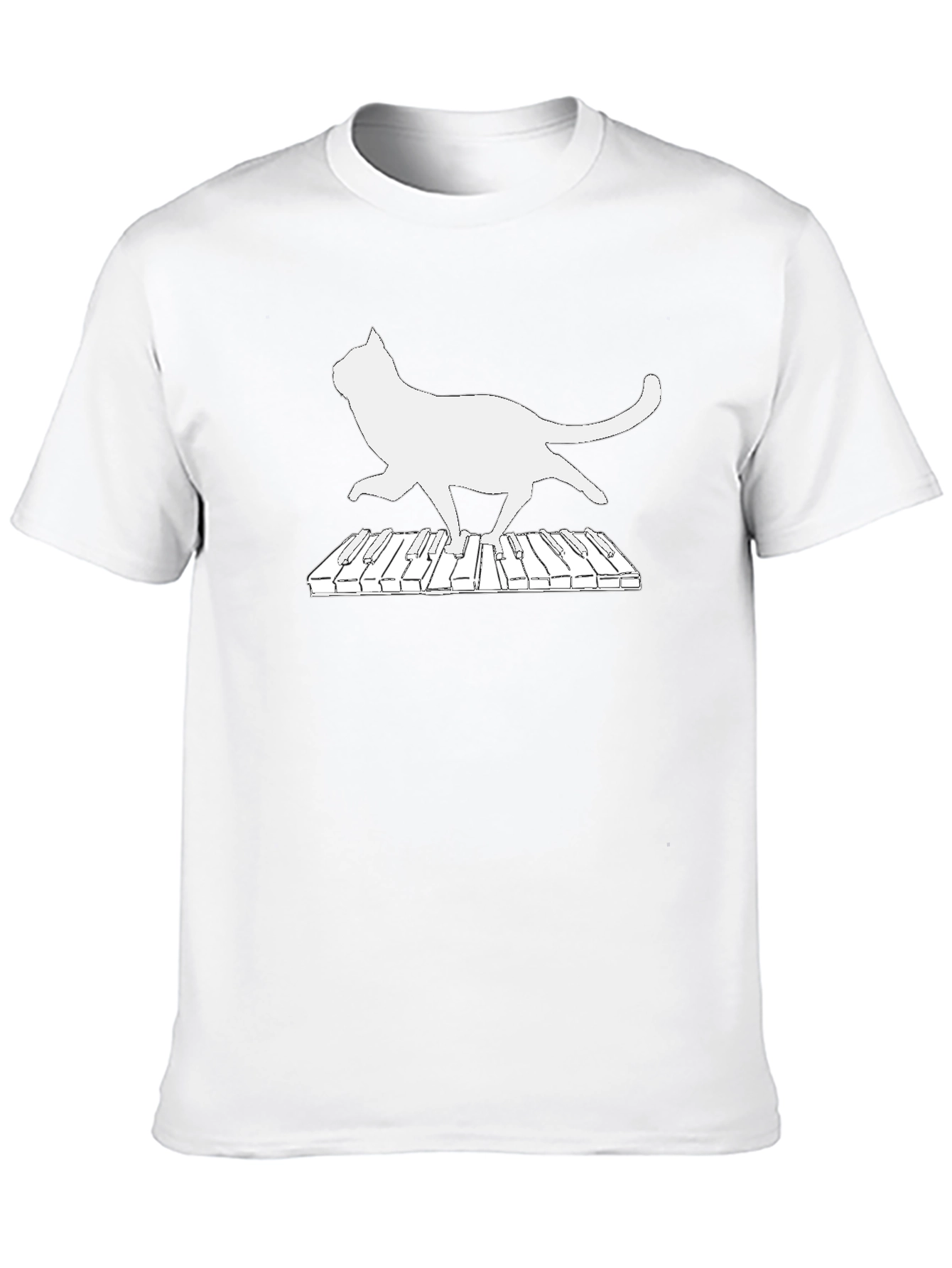 Cat Piano T-Shirt - Musical Feline Fun