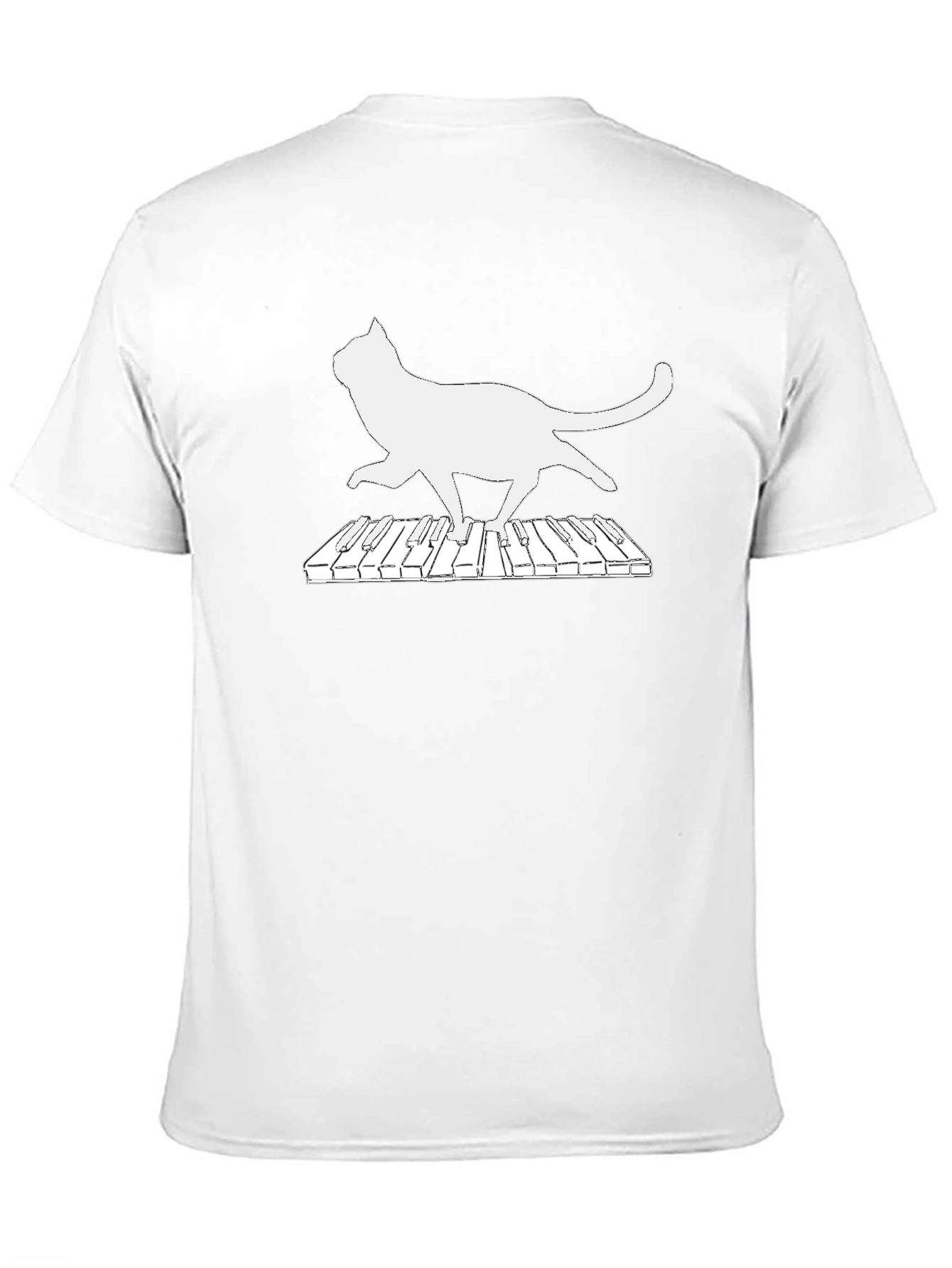 Cat Piano T-Shirt - Musical Feline Fun