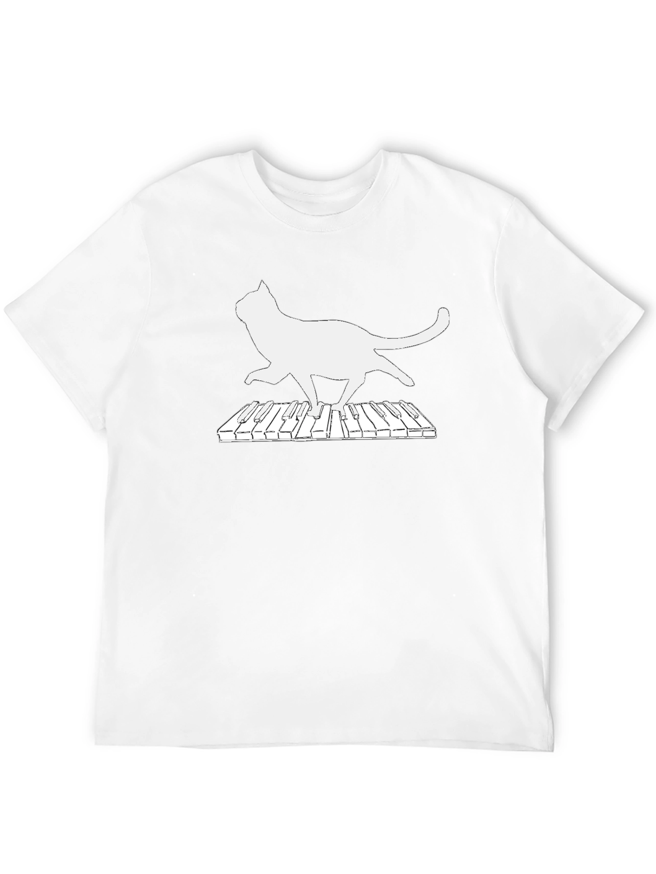 Cat Piano T-Shirt - Musical Feline Fun