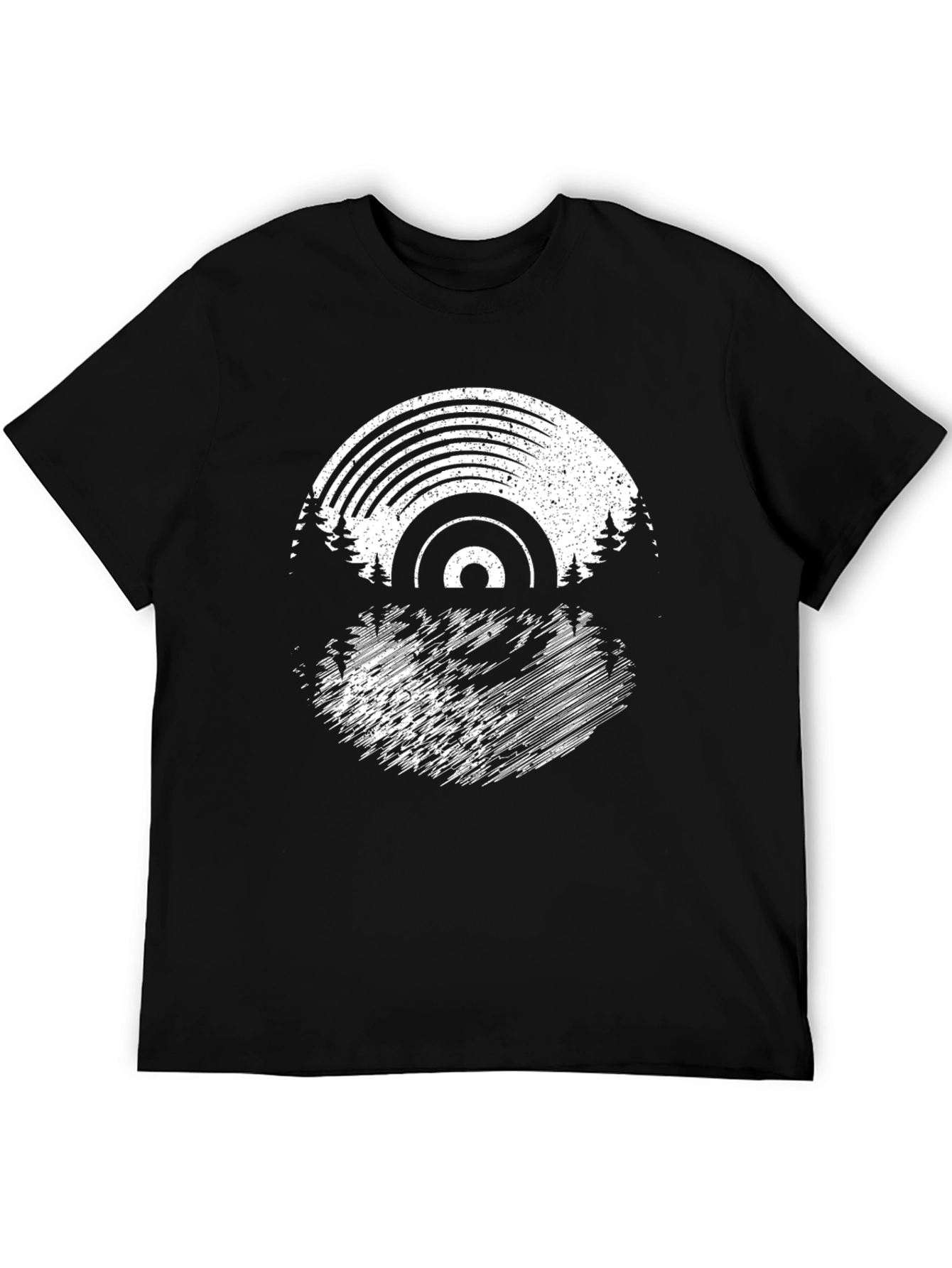 Vinyl Record & Trees Graphic T-Shirt