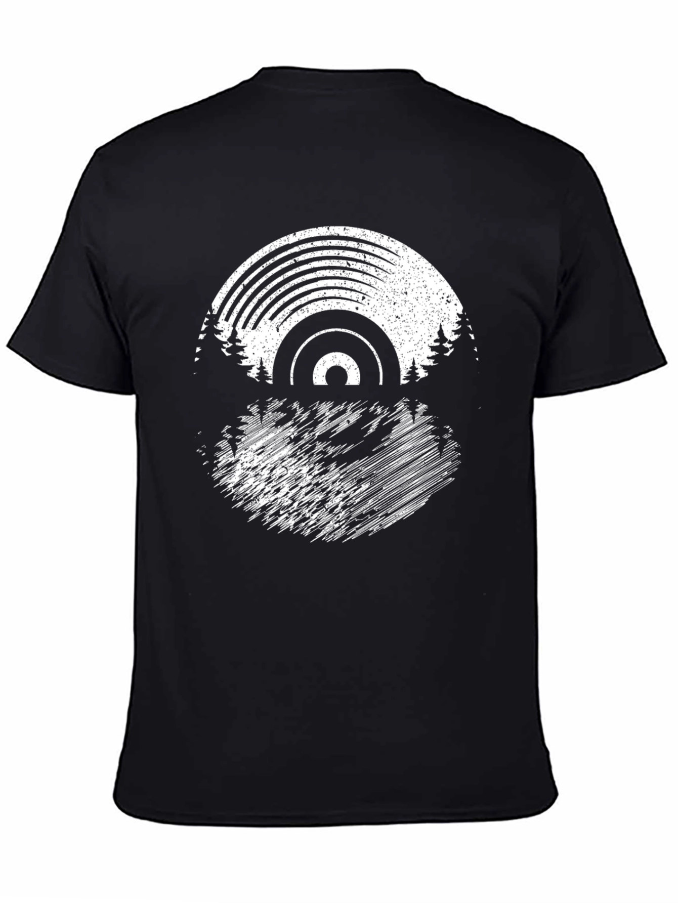 Vinyl Record & Trees Graphic T-Shirt