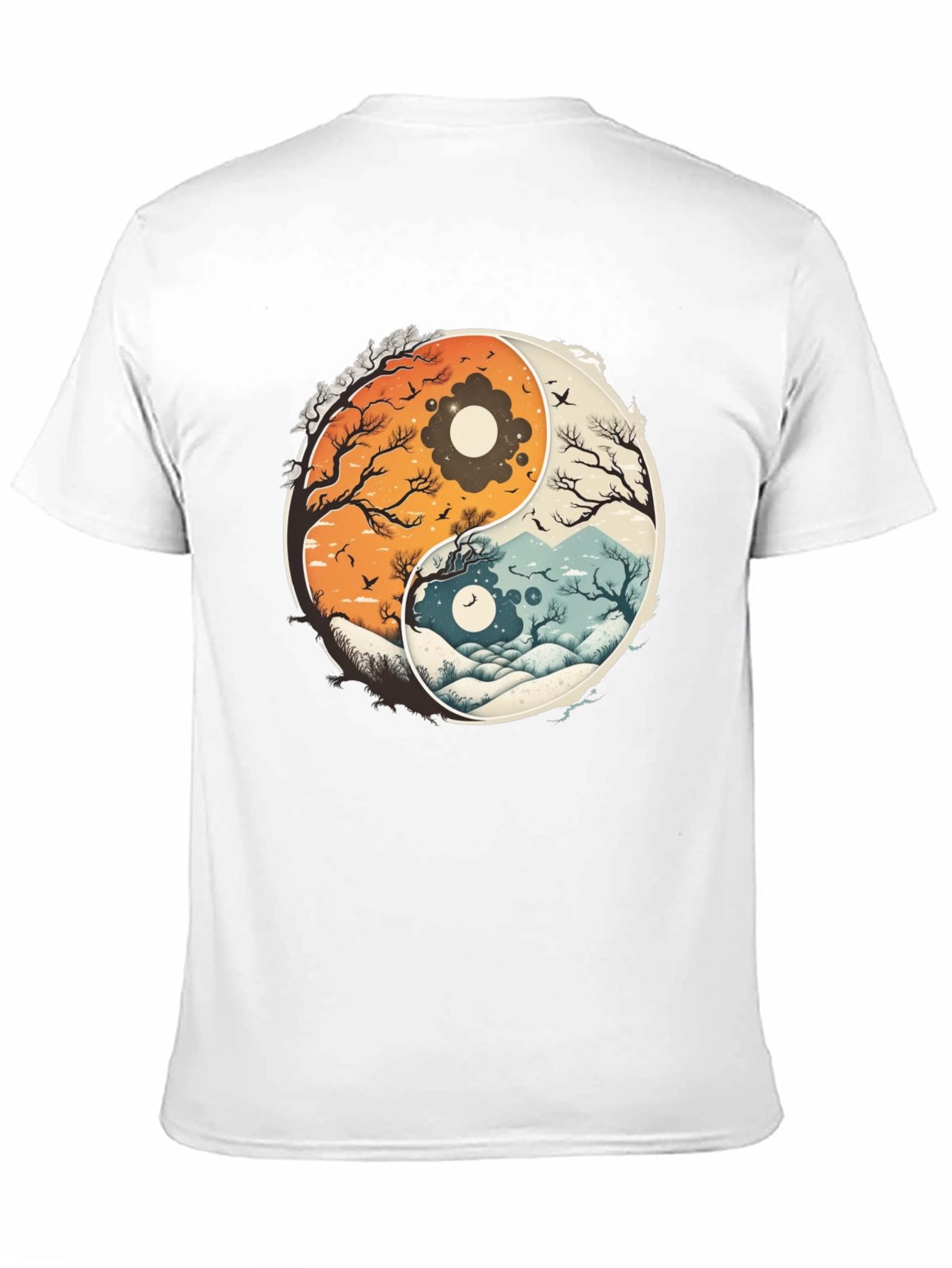 Yin Yang Nature Graphic Tee - Balance & Harmony