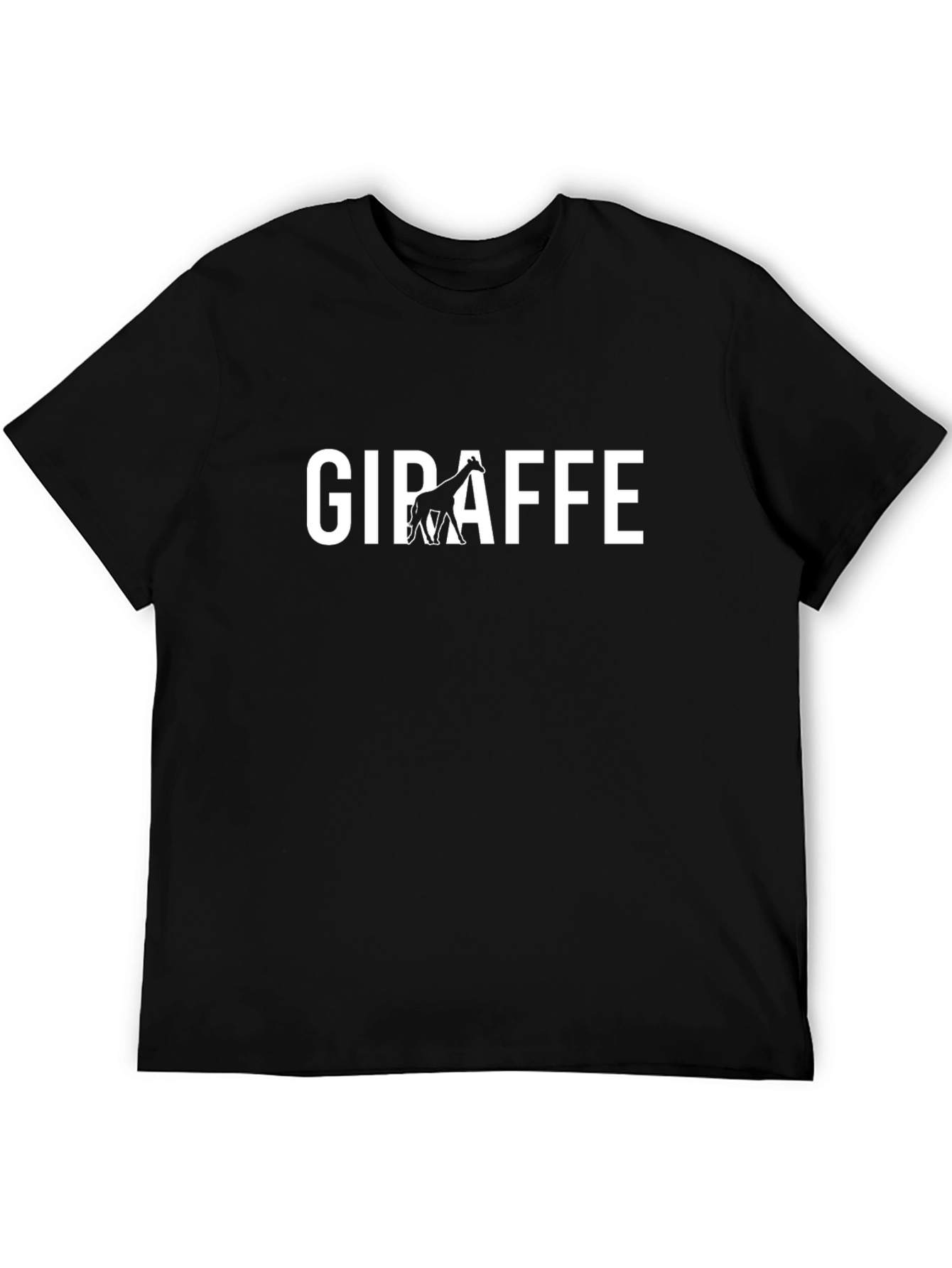 Giraffe Graphic Tee - Black Cotton T-Shirt