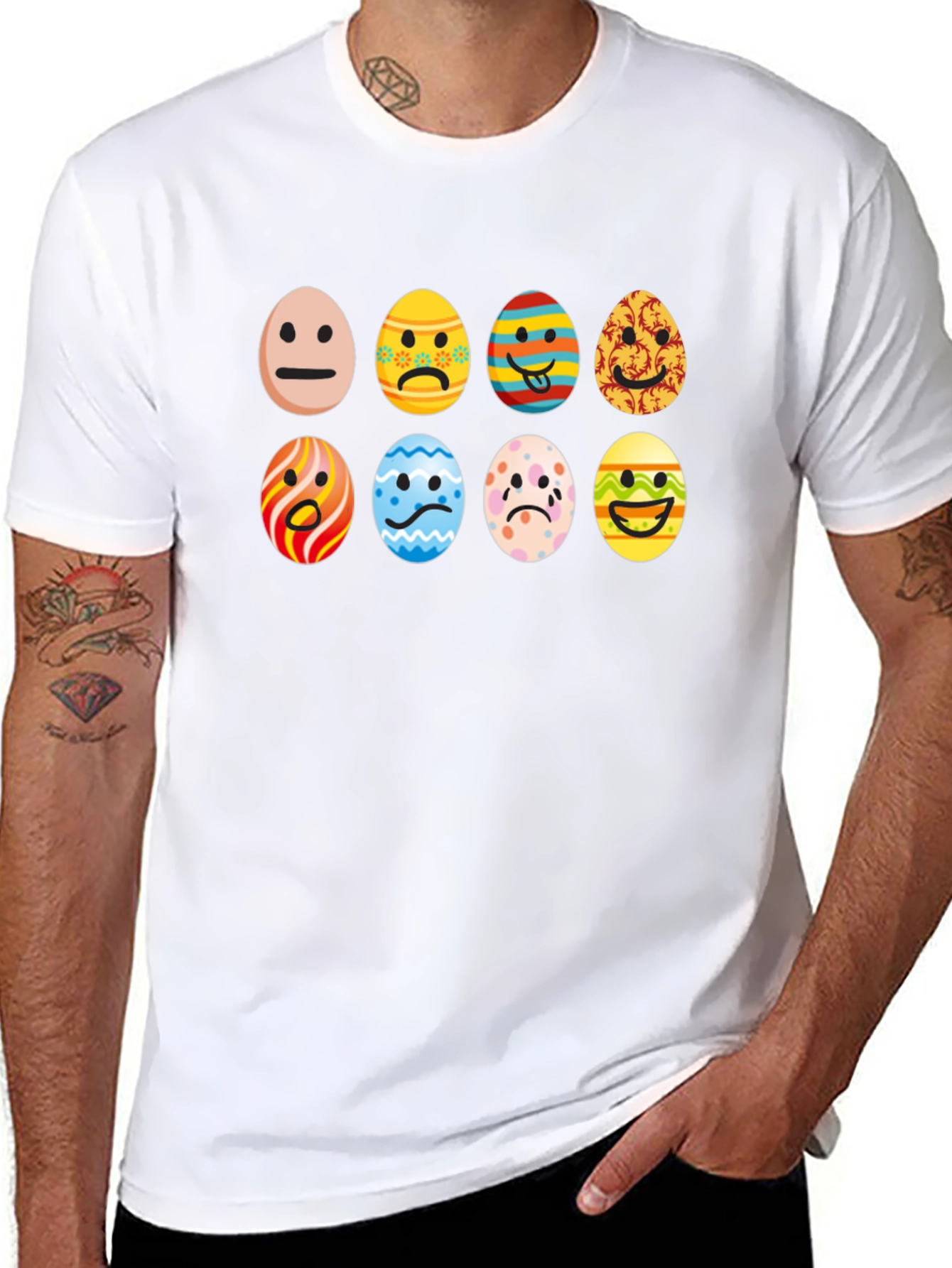 Easter Emoji Egg Black T-Shirt