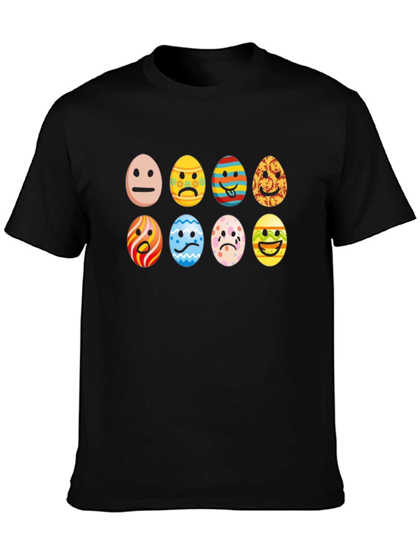 Easter Emoji Egg Black T-Shirt