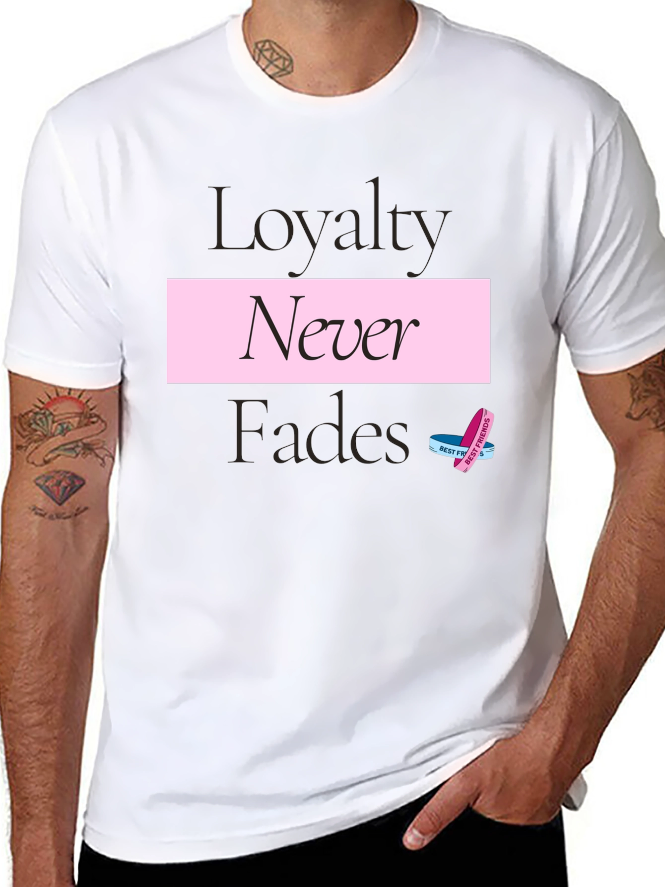 Loyalty Never Fades Graphic Tee - Stylish Black T-Shirt