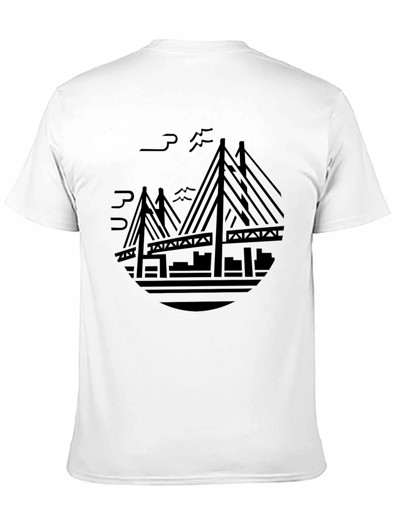 Cityscape Bridge Graphic Tee - Mens Black T-Shirt
