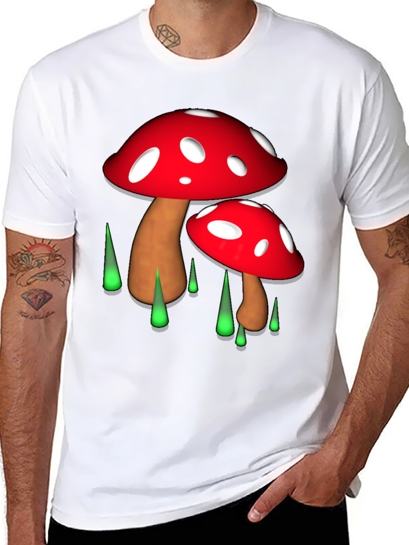 Funky Mushroom Graphic T-Shirt - Unique Design