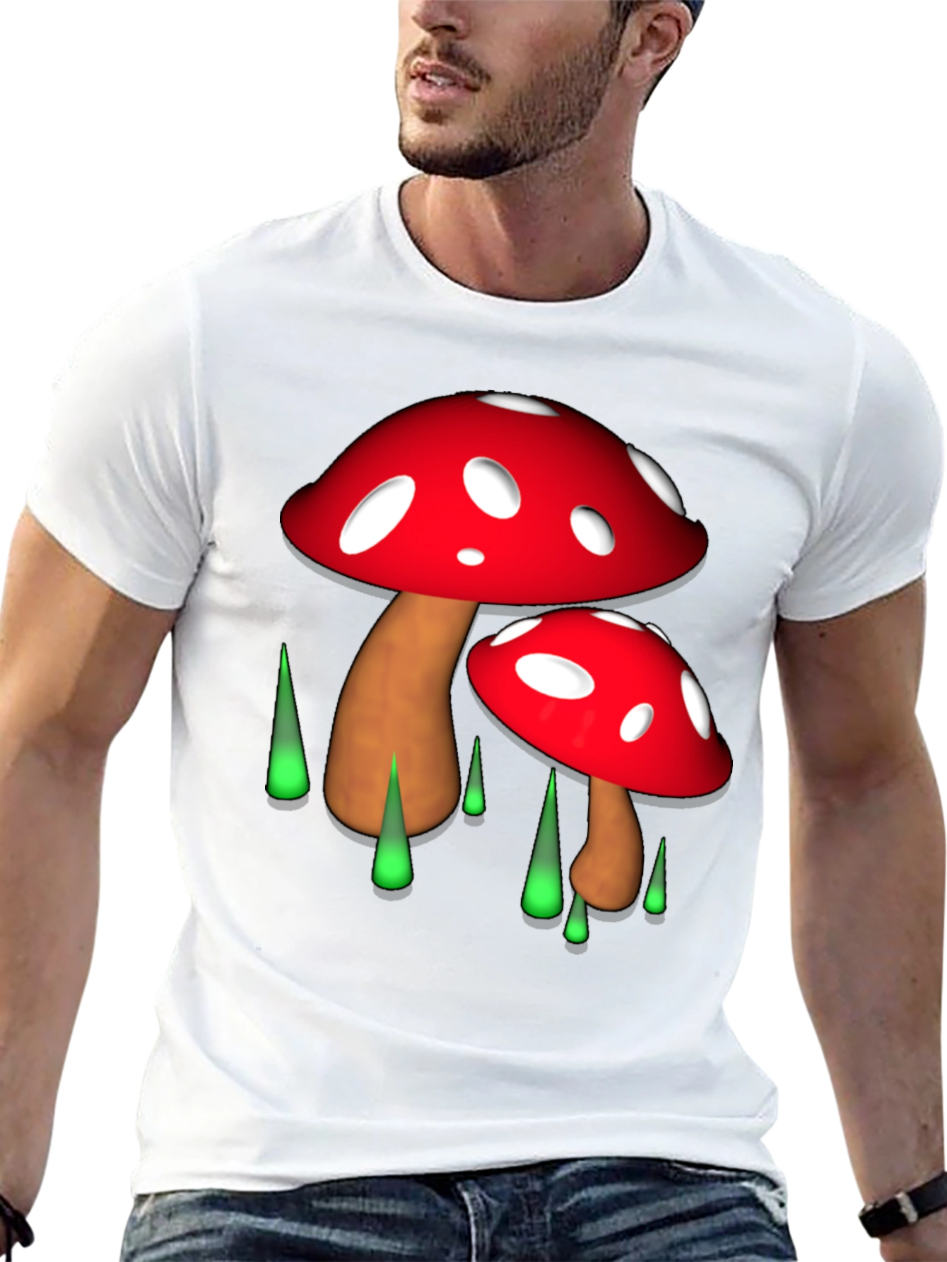 Funky Mushroom Graphic T-Shirt - Unique Design