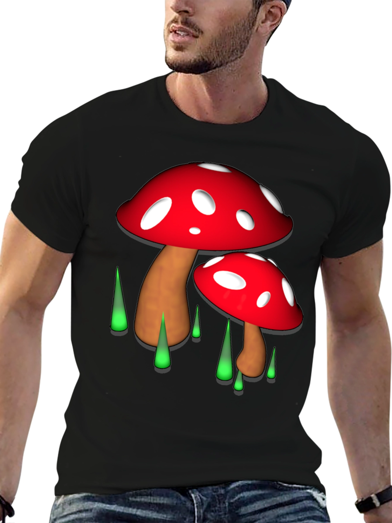 Funky Mushroom Graphic T-Shirt - Unique Design