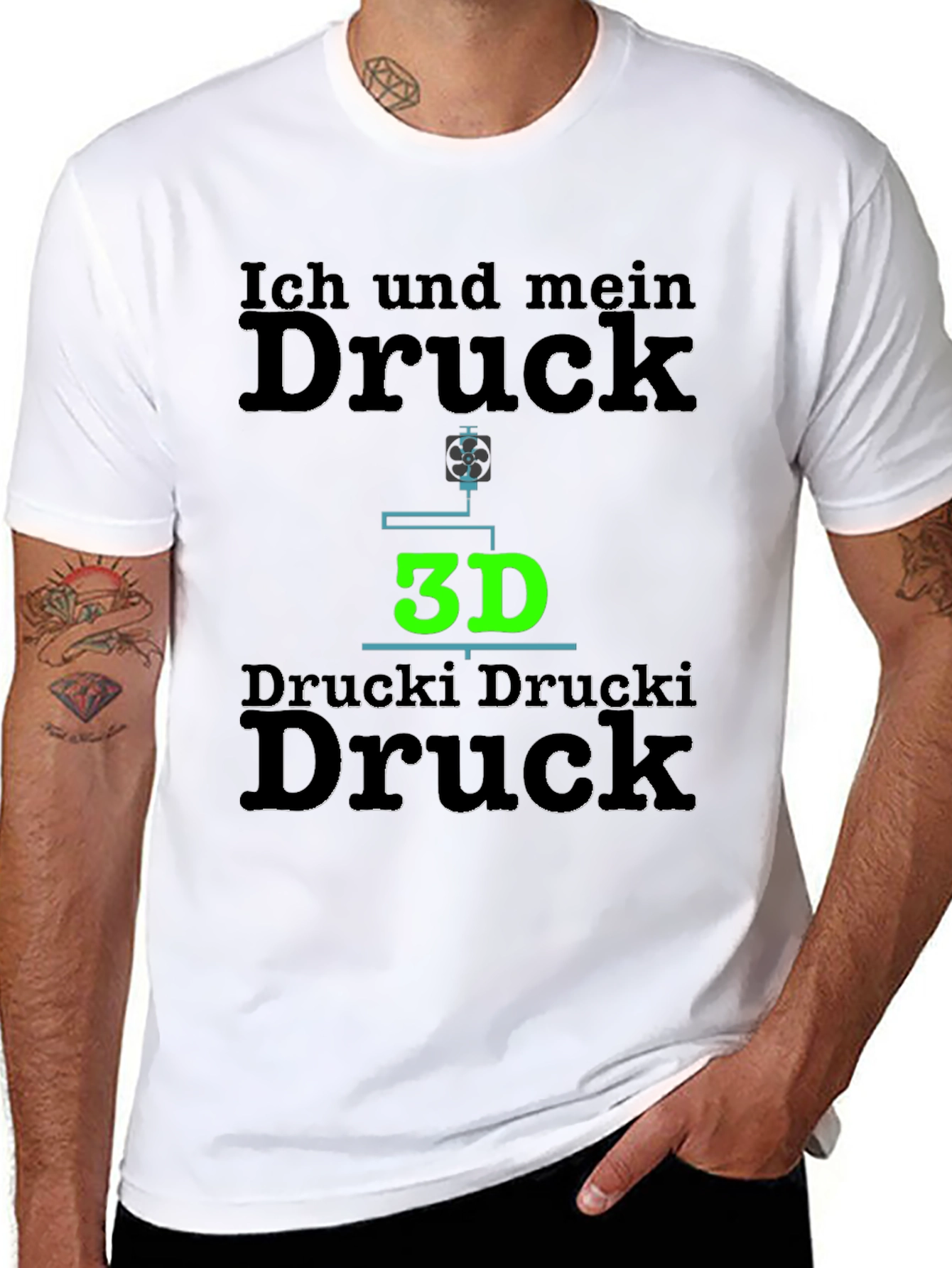 Ich Und Mein Druck T-Shirt 3D Printing Tee