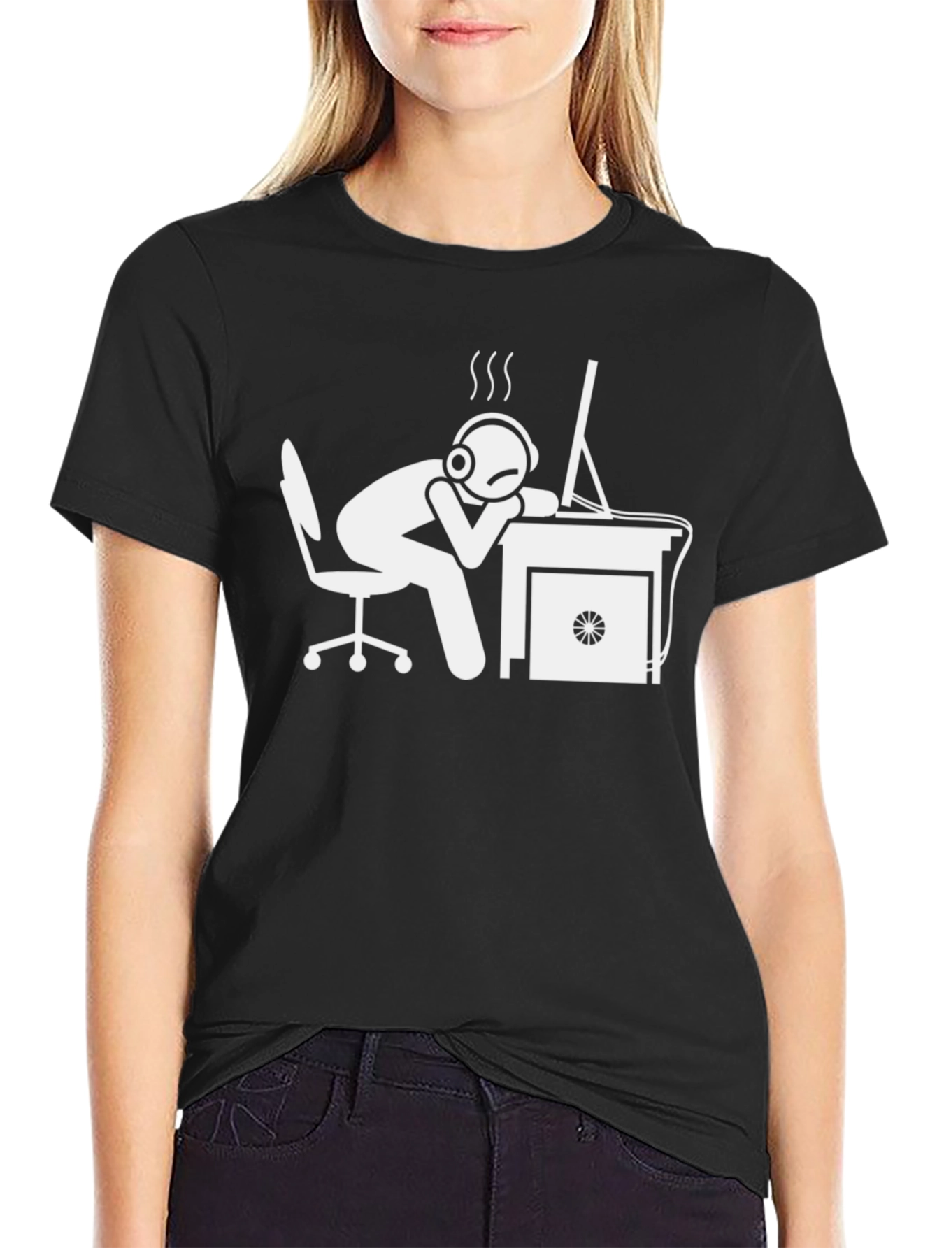 Funny Gamer Overworked T-Shirt - Black