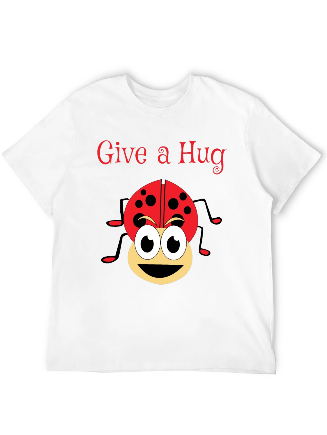 Give a Hug Ladybug Graphic Tee - Black