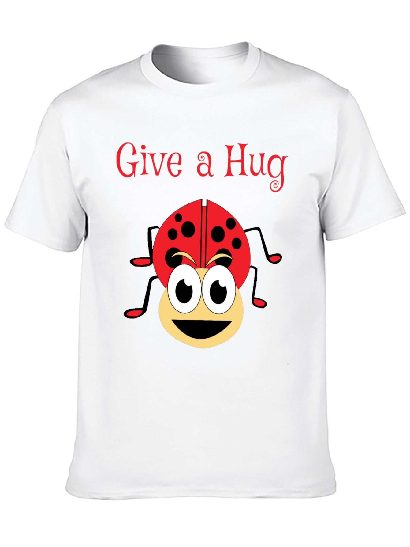 Give a Hug Ladybug Graphic Tee - Black