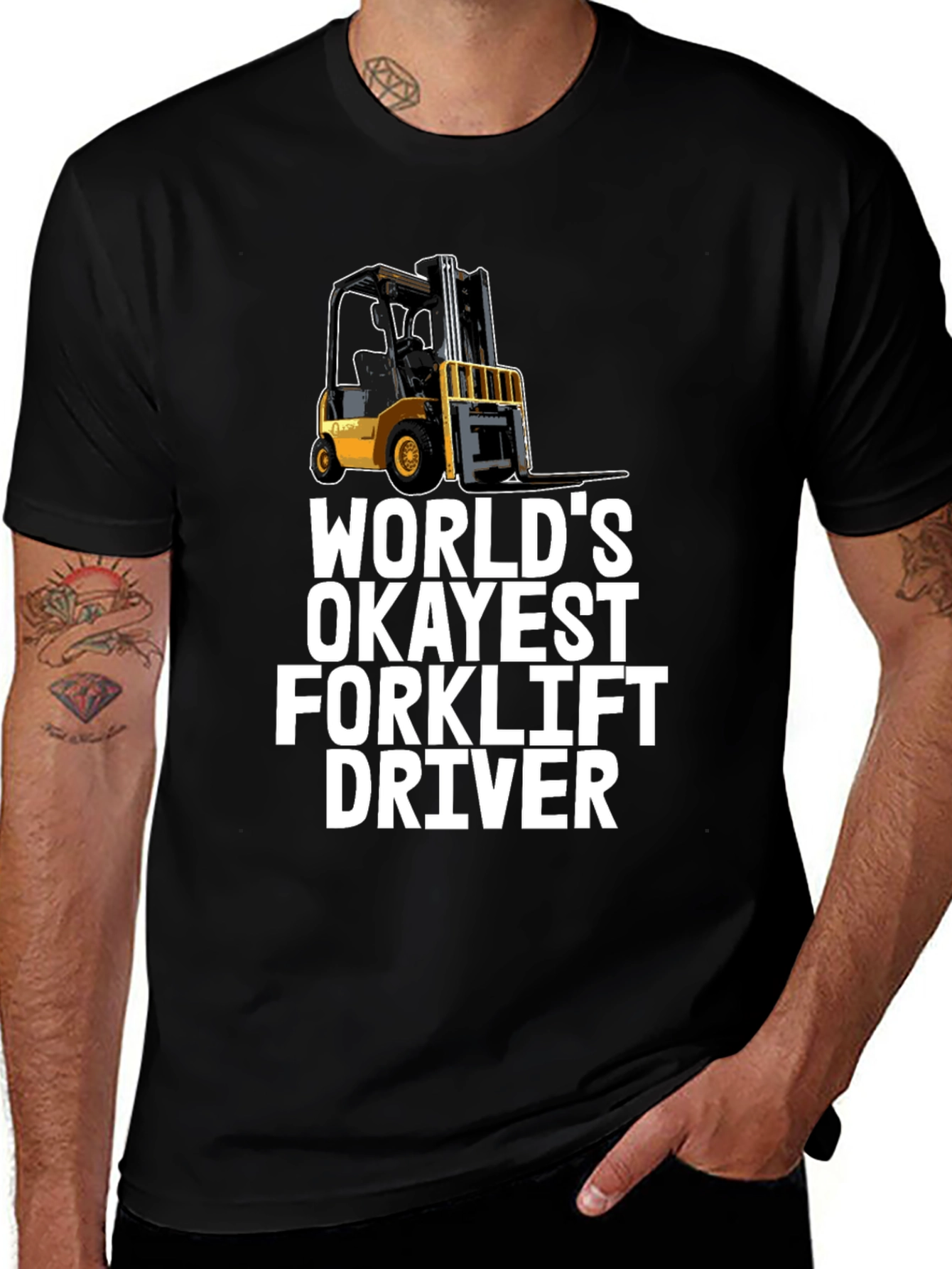 Worlds Okayest Forklift Driver T-Shirt