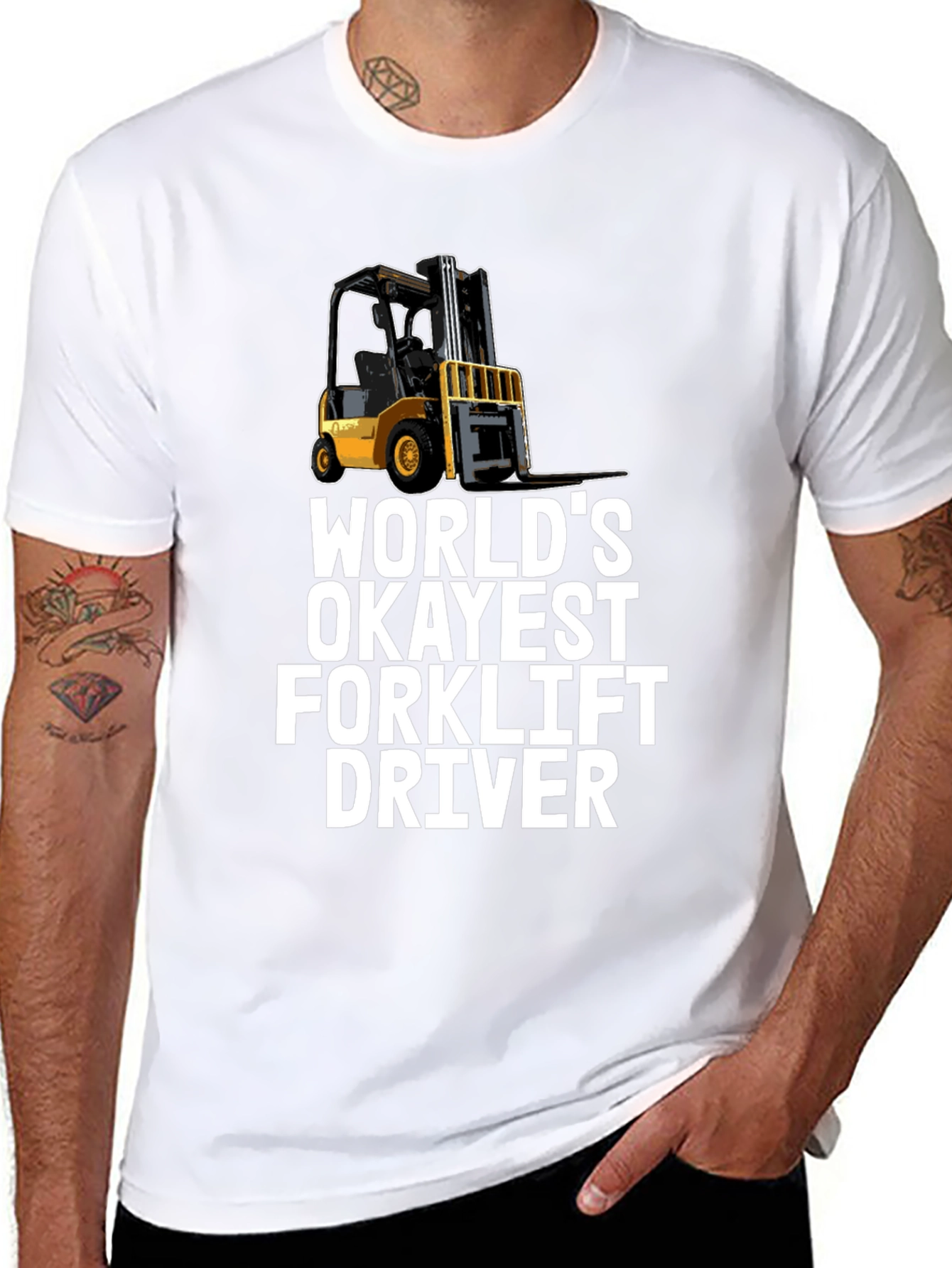 Worlds Okayest Forklift Driver T-Shirt