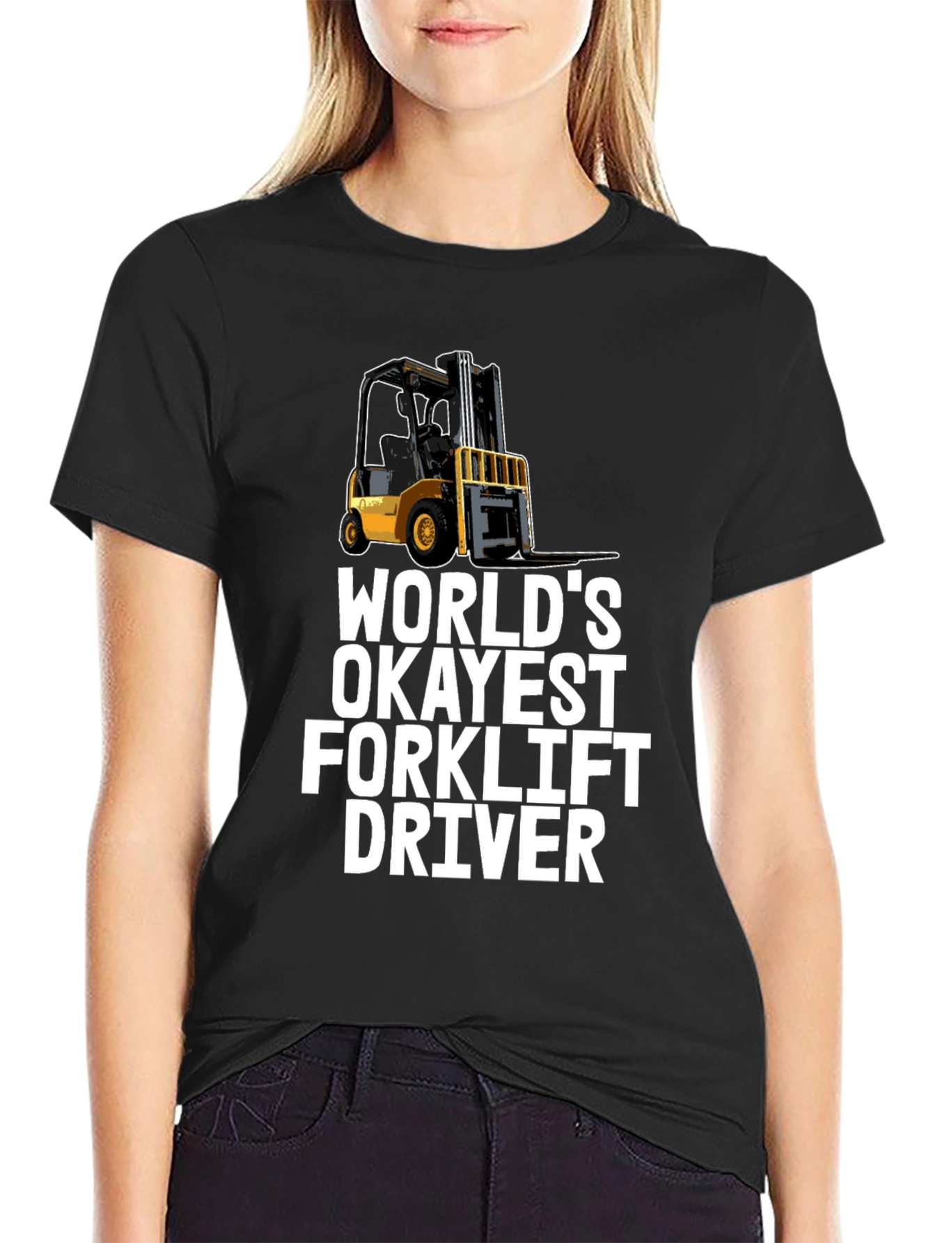 Worlds Okayest Forklift Driver T-Shirt