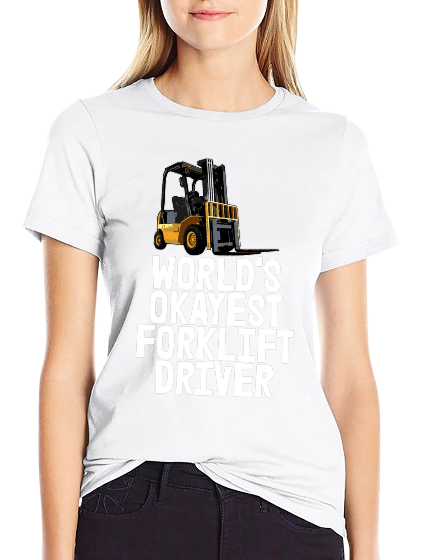 Worlds Okayest Forklift Driver T-Shirt