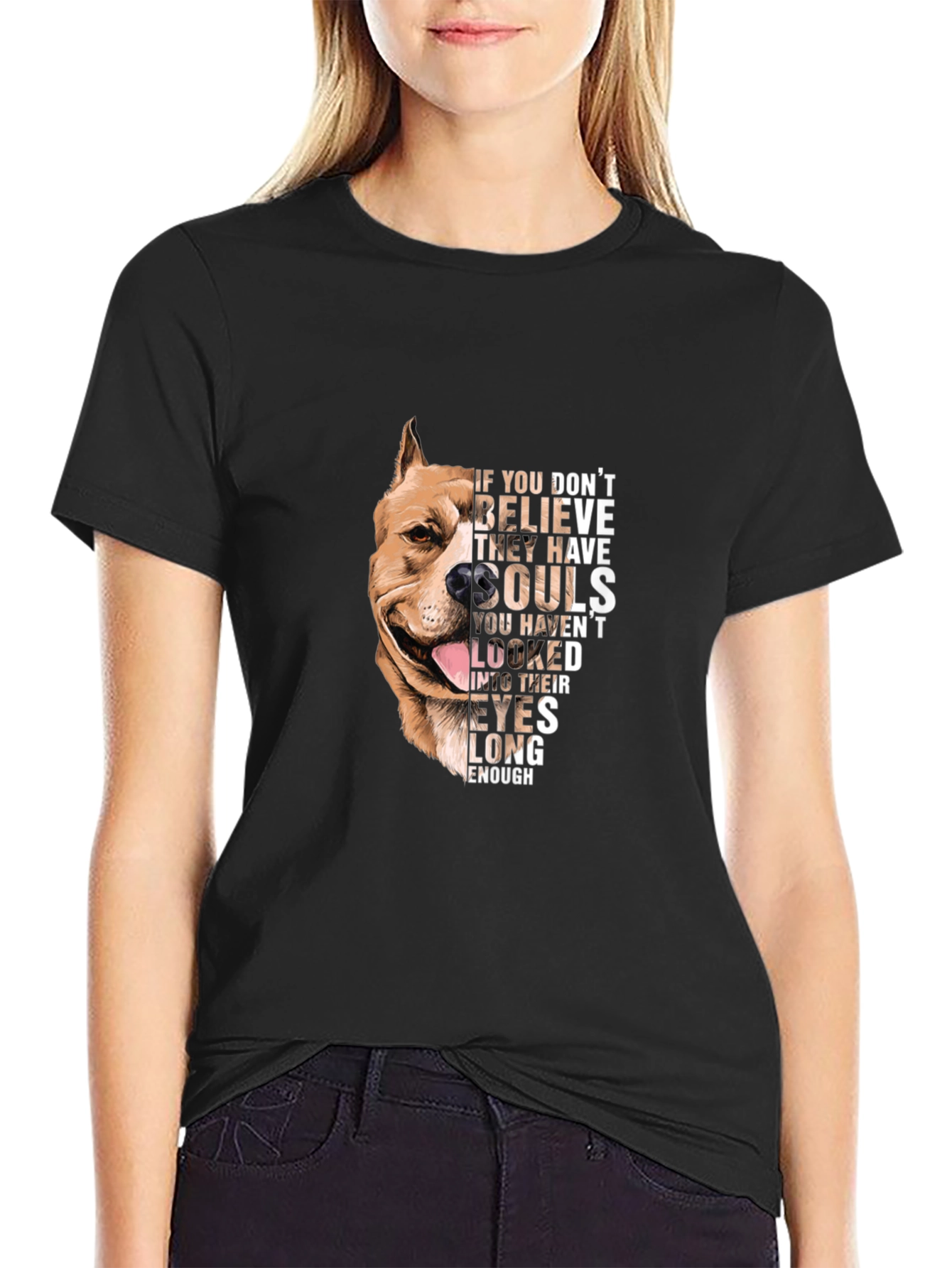 Dog Lovers Soulful Pitbull Graphic Tee
