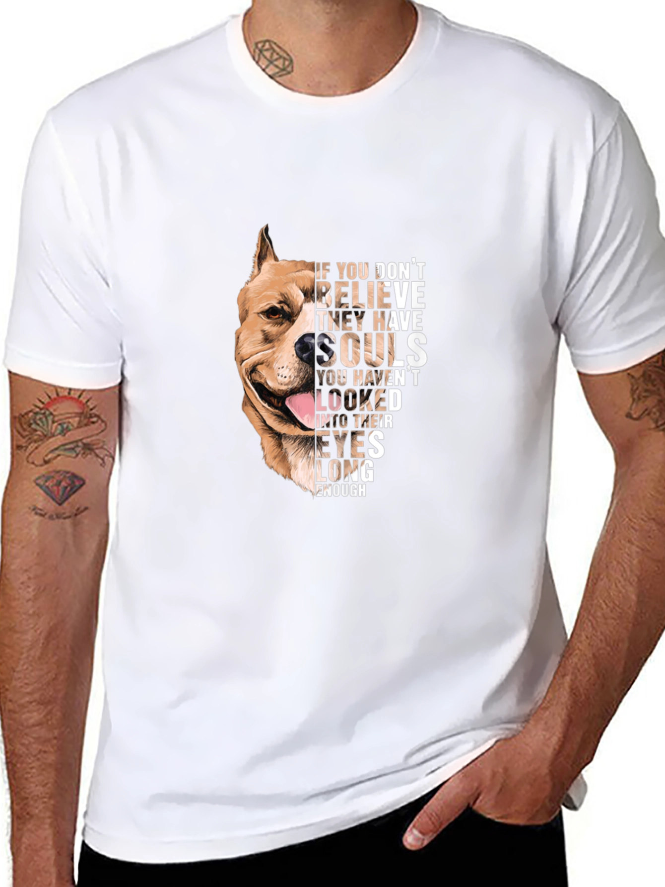 Dog Lovers Soulful Pitbull Graphic Tee