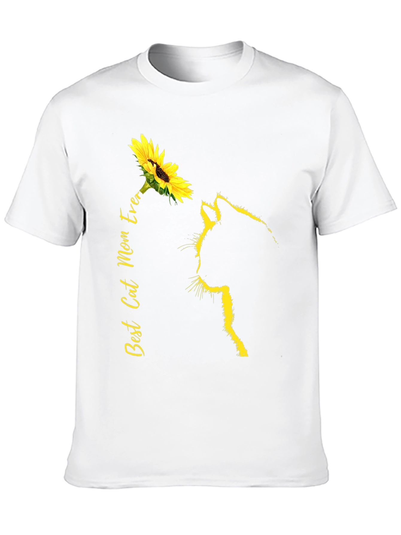 Best Cat Mom Ever Sunflower Graphic Tee
