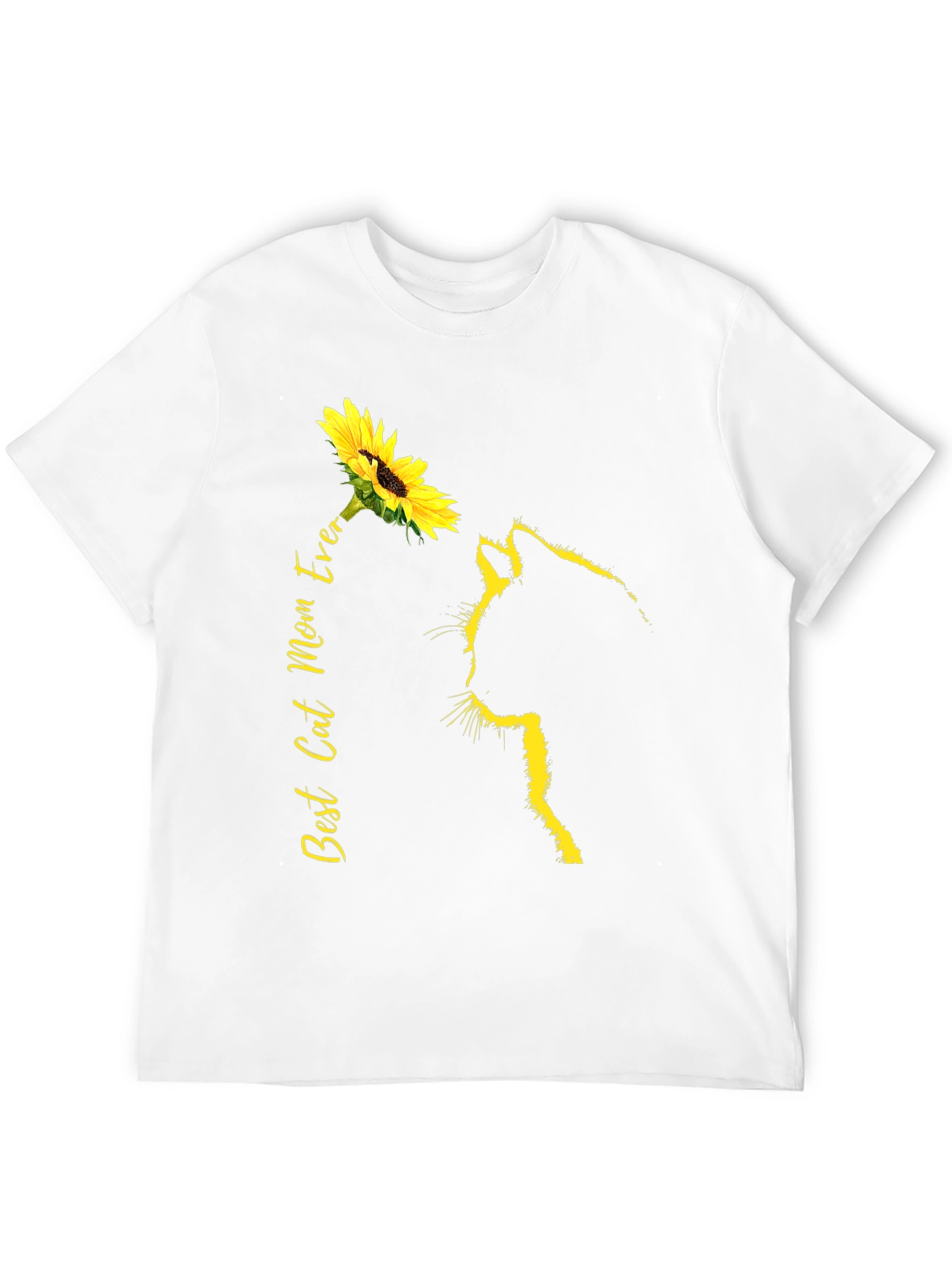 Best Cat Mom Ever Sunflower Graphic Tee