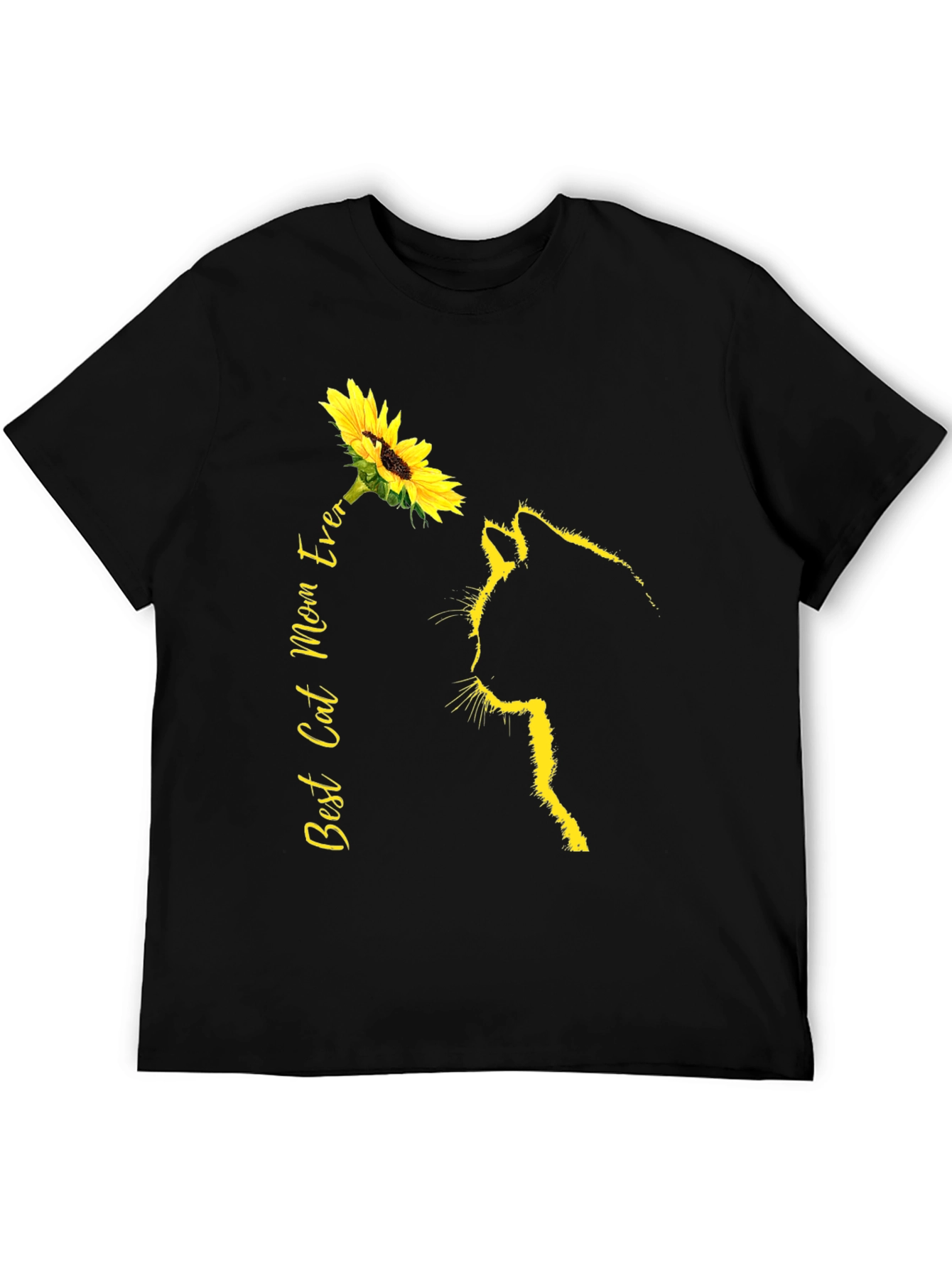 Best Cat Mom Ever Sunflower Graphic Tee