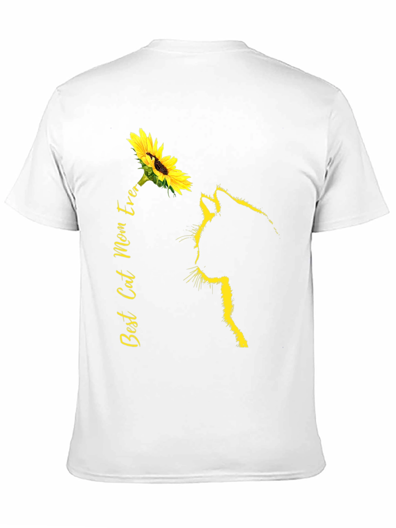 Best Cat Mom Ever Sunflower Graphic Tee