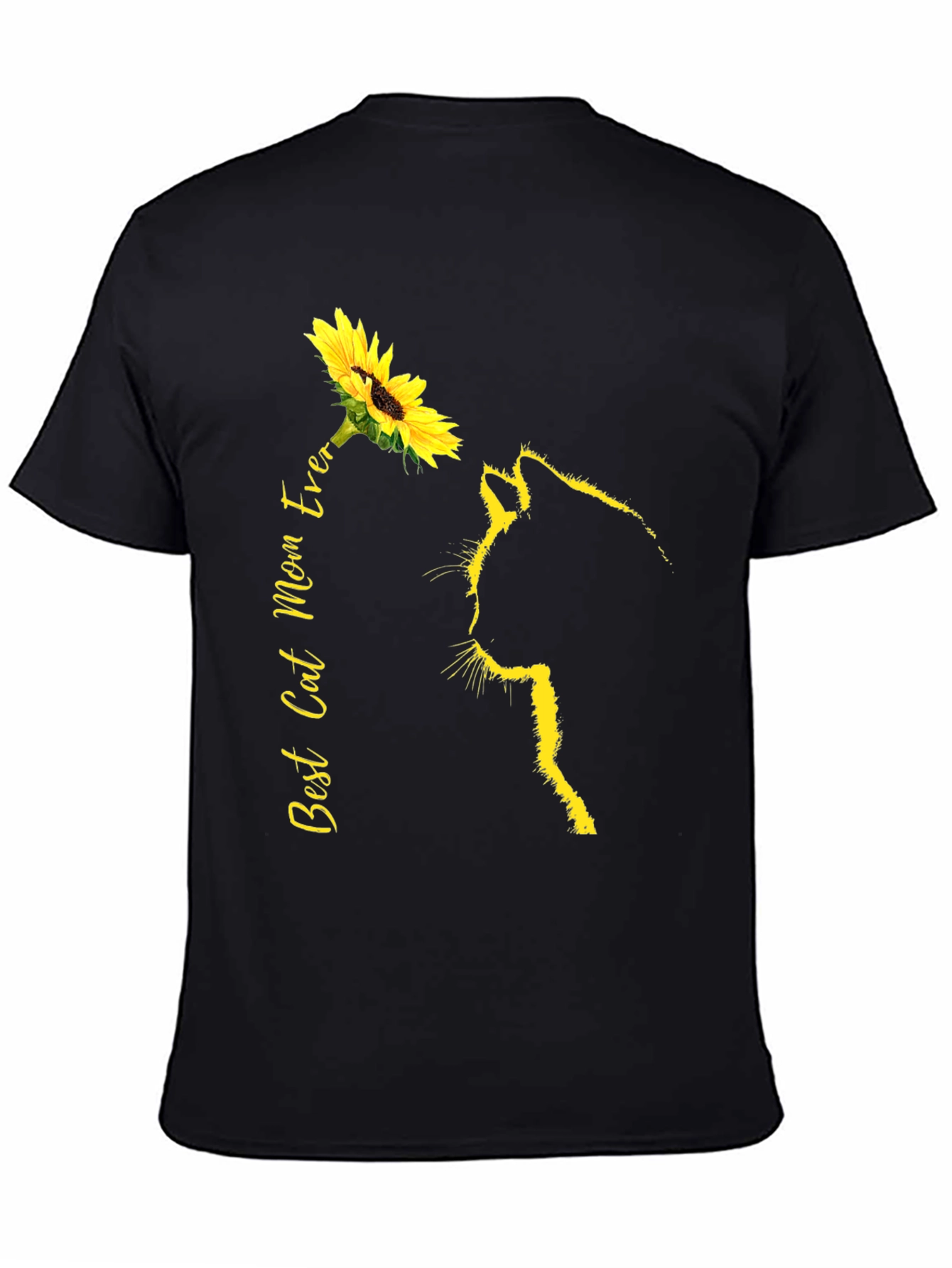 Best Cat Mom Ever Sunflower Graphic Tee
