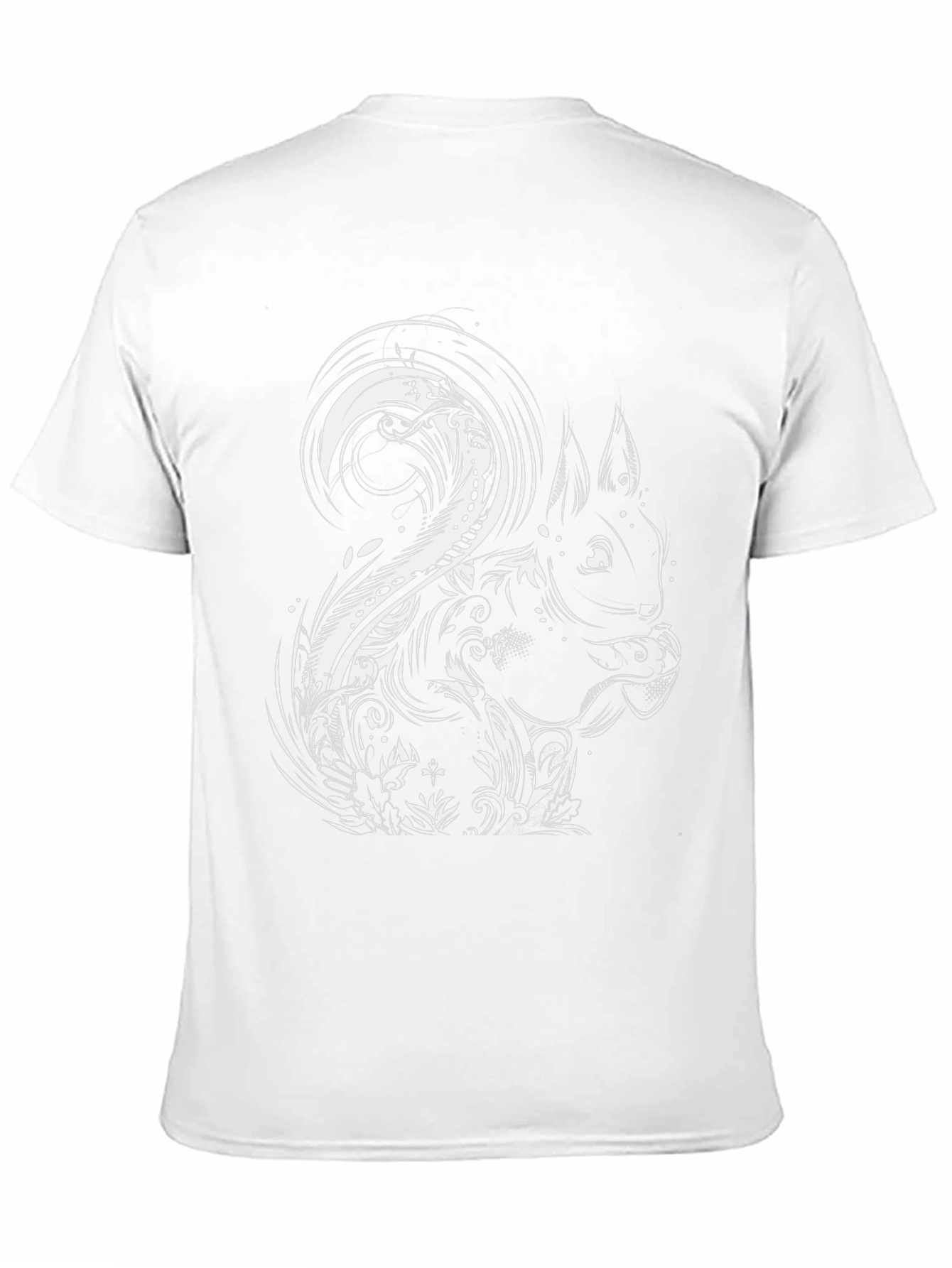 Stylish Squirrel Graphic Tee - Black