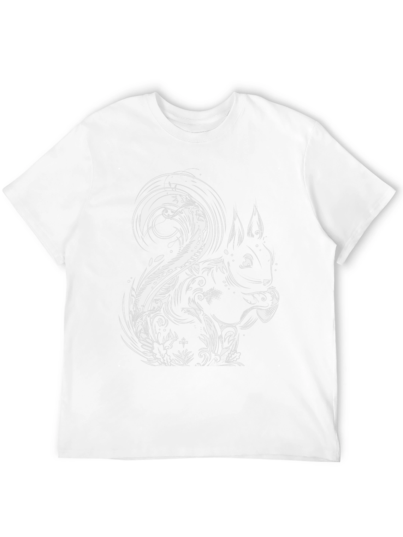 Stylish Squirrel Graphic Tee - Black