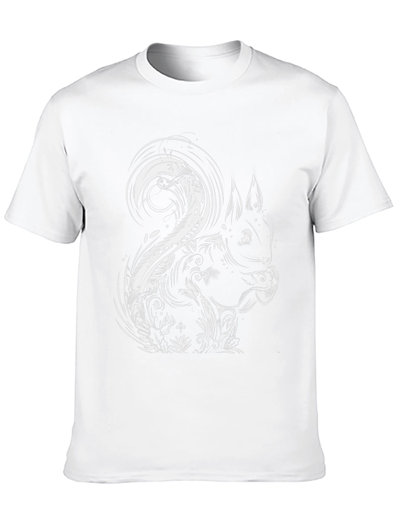 Stylish Squirrel Graphic Tee - Black